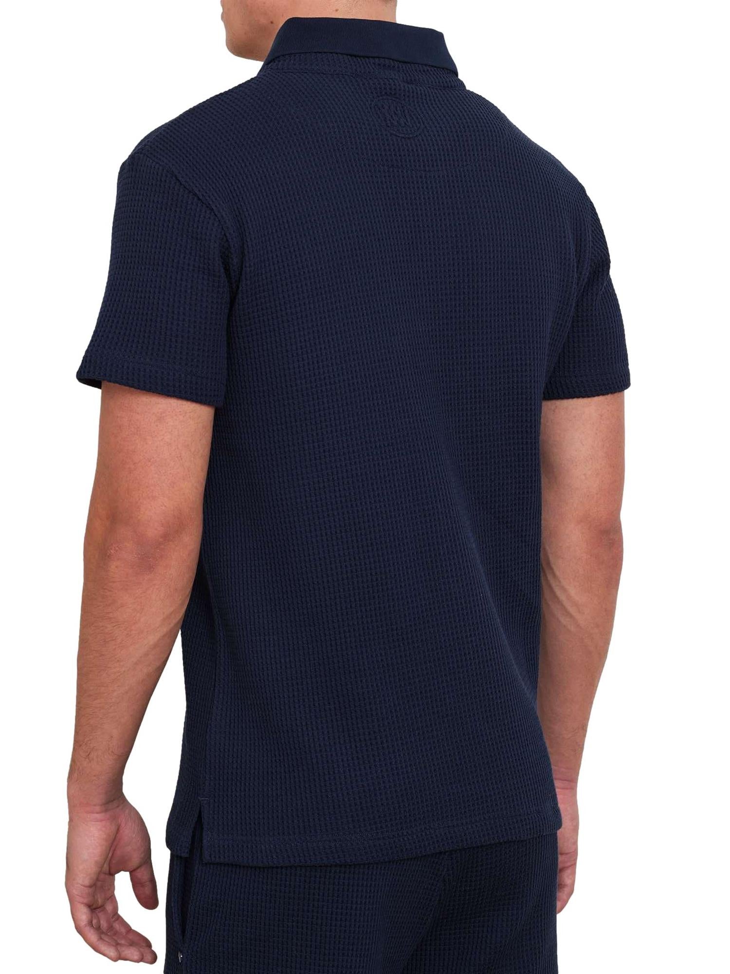 We Norwegians Waffle Polo Men T-Shirt Marine - chrismoa.no