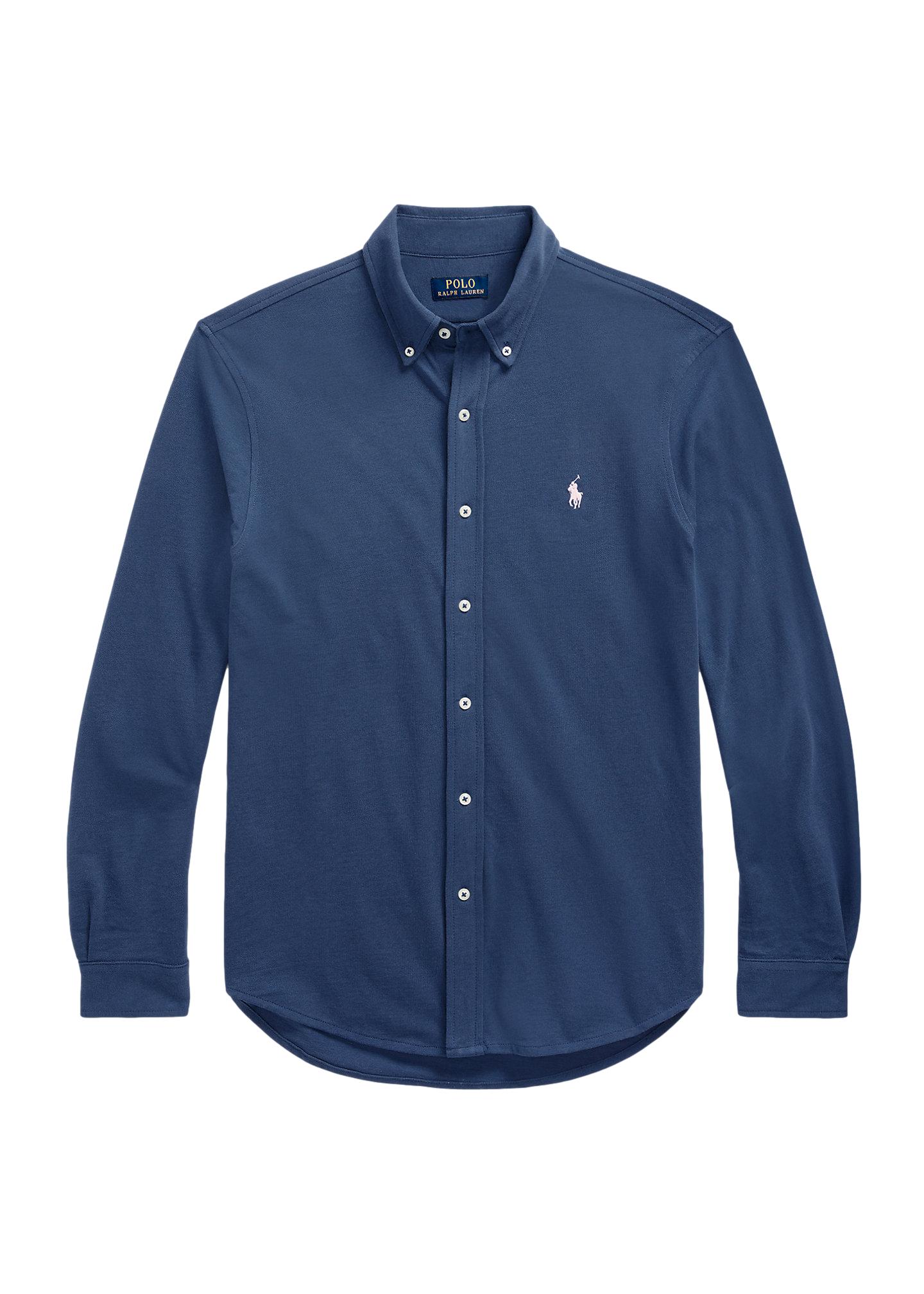 Polo Ralph Lauren Featherweight Mesh Shirt Skjorte Blå - chrismoa.no