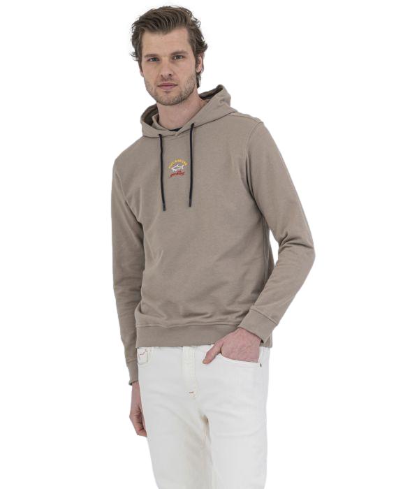 Paul & Shark Organic cotton hoodie with printed Logo Genser Beige - chrismoa.no