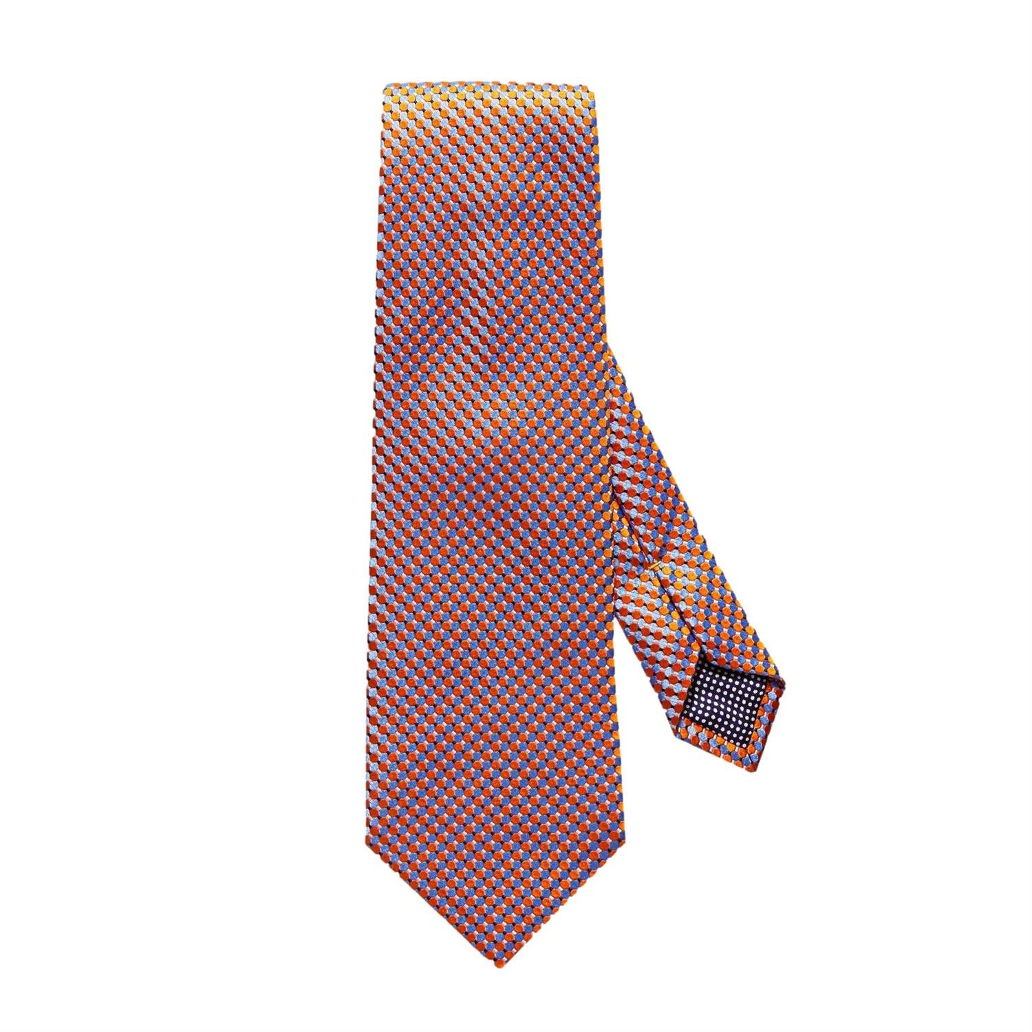 Eton Orange Geometric Silk Tie Slips Oransje - chrismoa.no