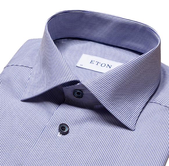 Eton Poplin Skjorte Blå - chrismoa.no