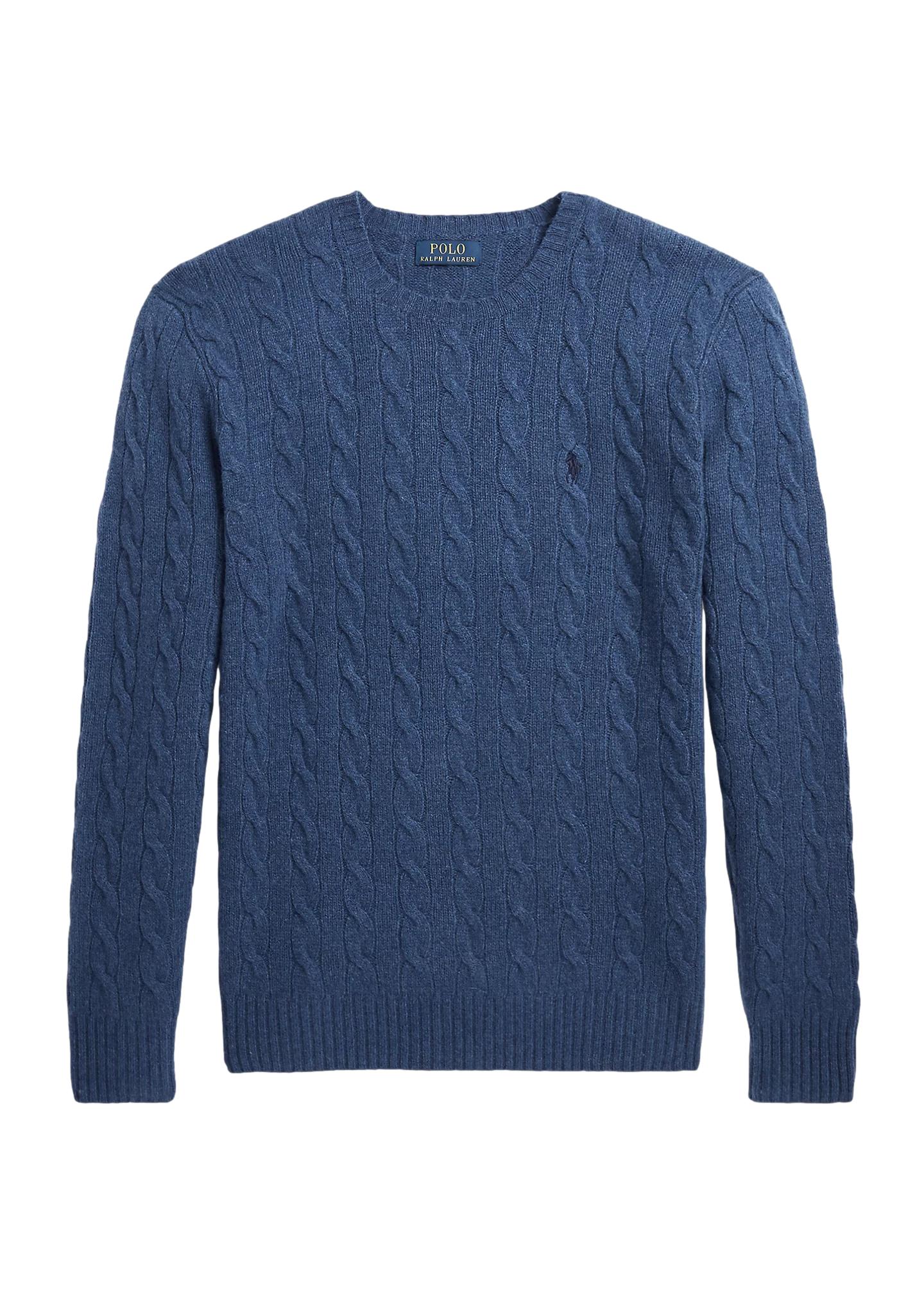 Polo Ralph Lauren Cable-Knit Wool-Cashmere Sweater Genser Blå Melert - chrismoa.no