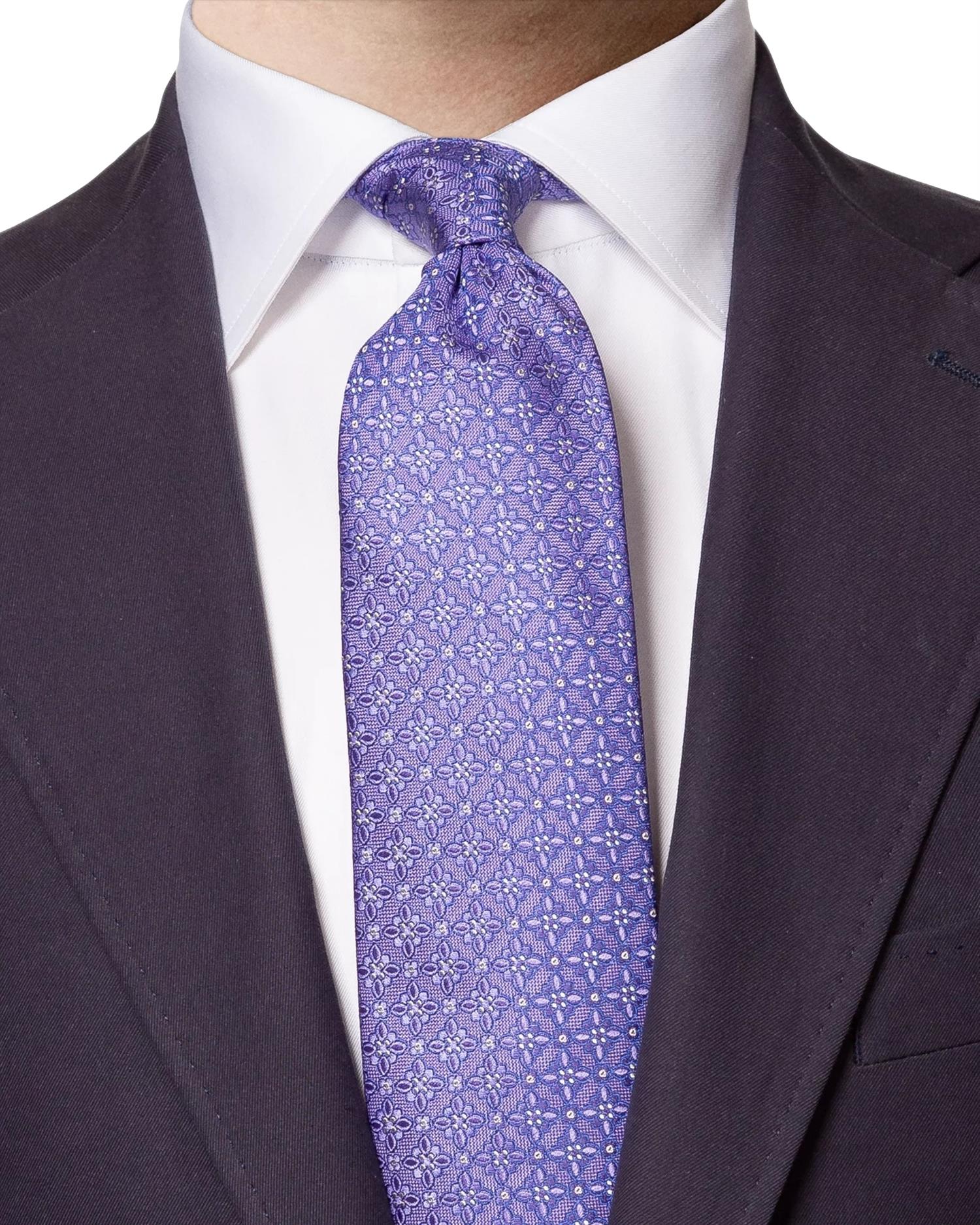 Eton Dark Purple Silk Tie Slips Lilla - chrismoa.no