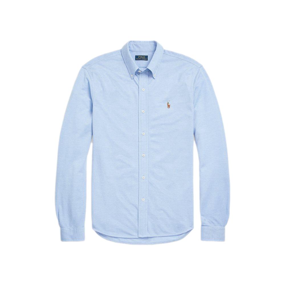 Polo Ralph Lauren Knit Oxford Shirt Skjorte Lyseblå - chrismoa.no