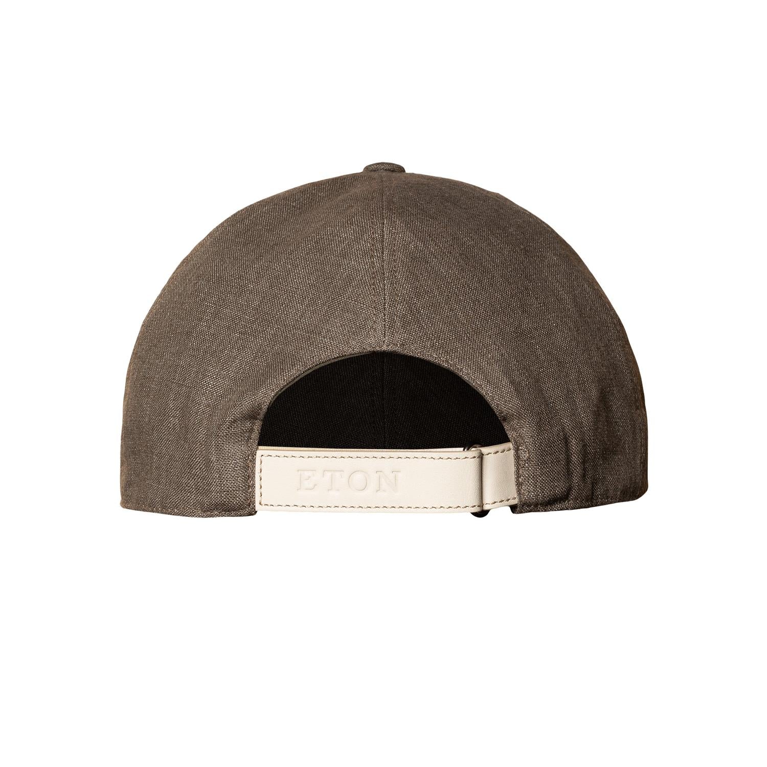 Eton Dark Green Linen Twill Baseball Cap Caps Mørkegrønn - chrismoa.no