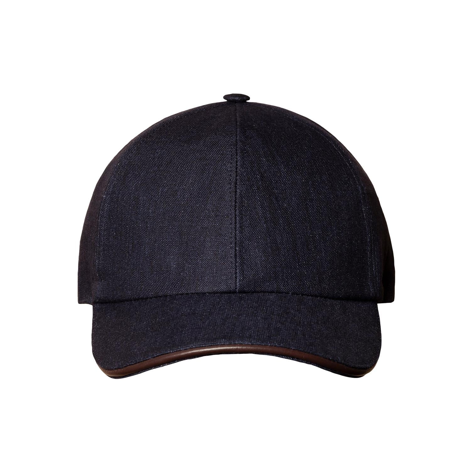 Eton Dark Navy Linen Twill Baseball Cap Caps Mørkeblå - chrismoa.no