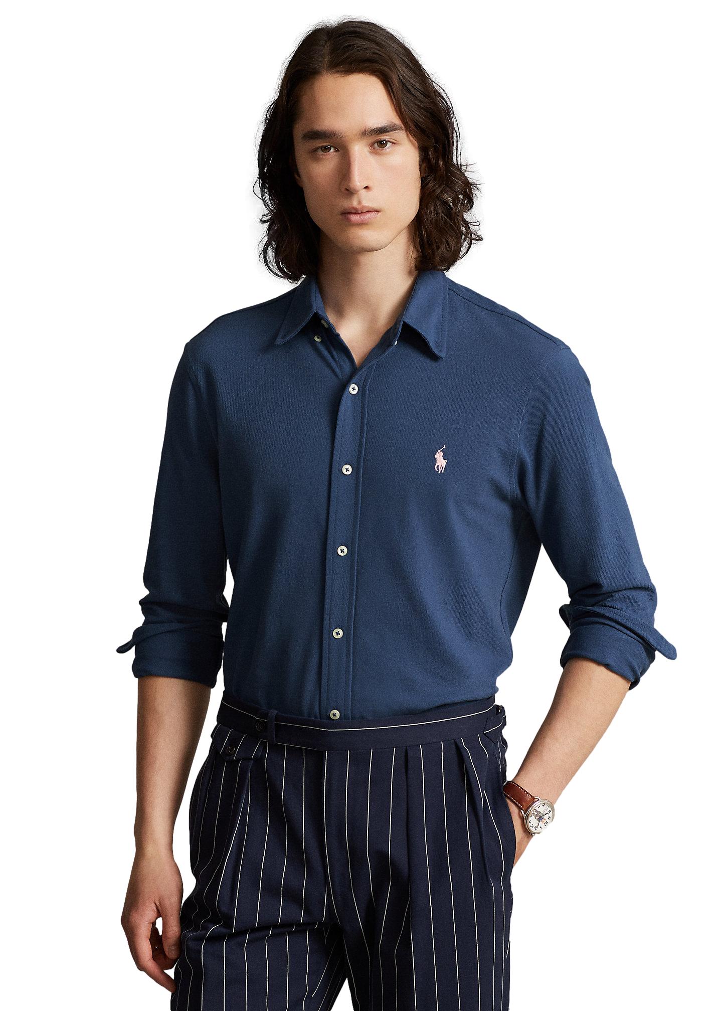 Polo Ralph Lauren Featherweight Mesh Shirt Skjorte Blå - chrismoa.no