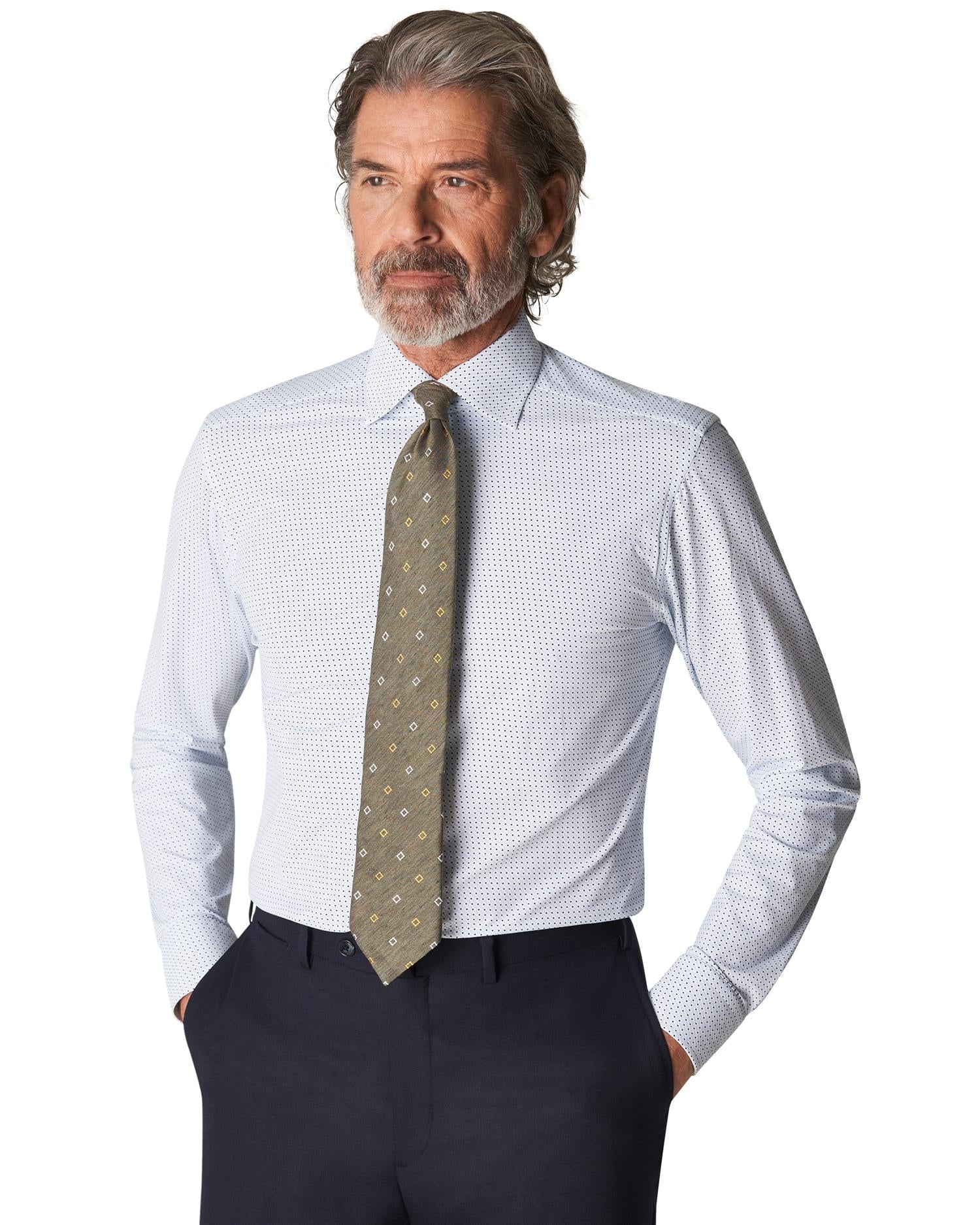 Eton Slim Light Blue 4-Way Stretch Skjorte Lyseblå - chrismoa.no