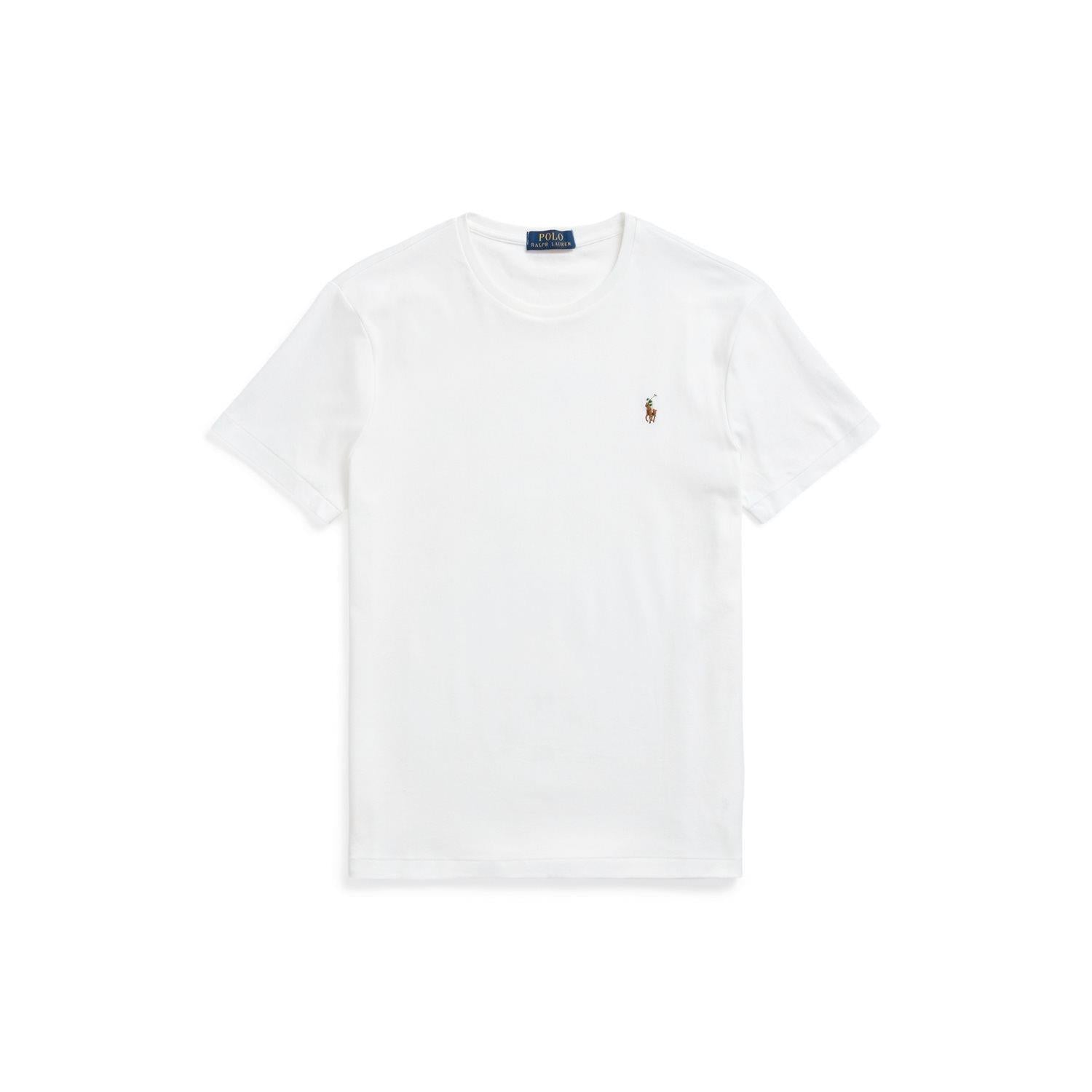 Polo Ralph Lauren Custom Slim Soft Cotton Tee T-Shirt Hvit - chrismoa.no