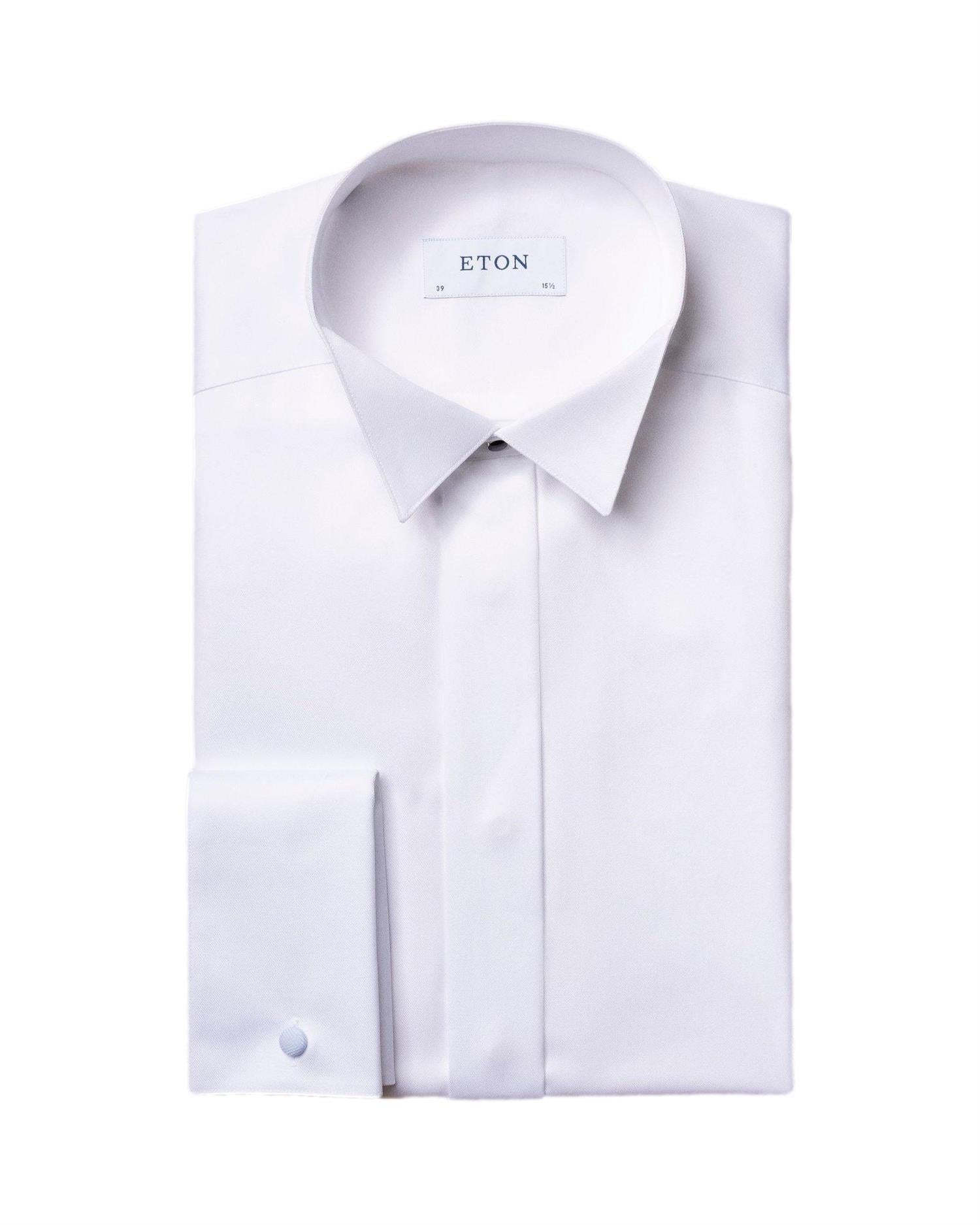 Eton White Signature Twill Shirt - Wing Collar Skjorte Hvit - chrismoa.no