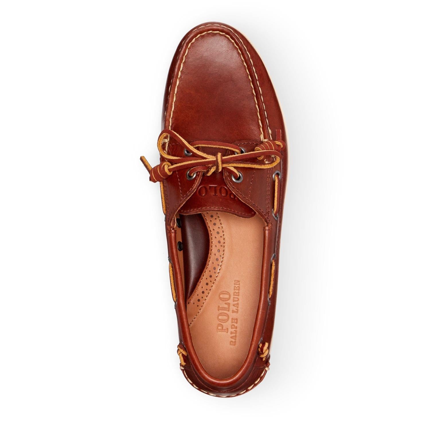 Polo Ralph Lauren Merton Leather Boat Shoe Sko Cognac - chrismoa.no