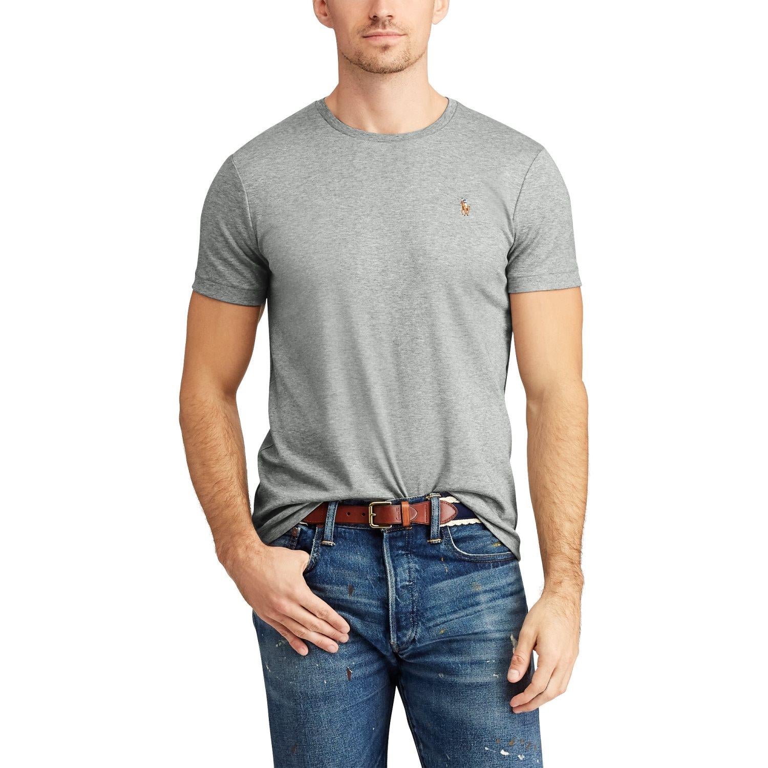 Polo Ralph Lauren Custom Slim Fit Soft Cotton T-Shirt T-Shirt Lys Grå Melert - chrismoa.no