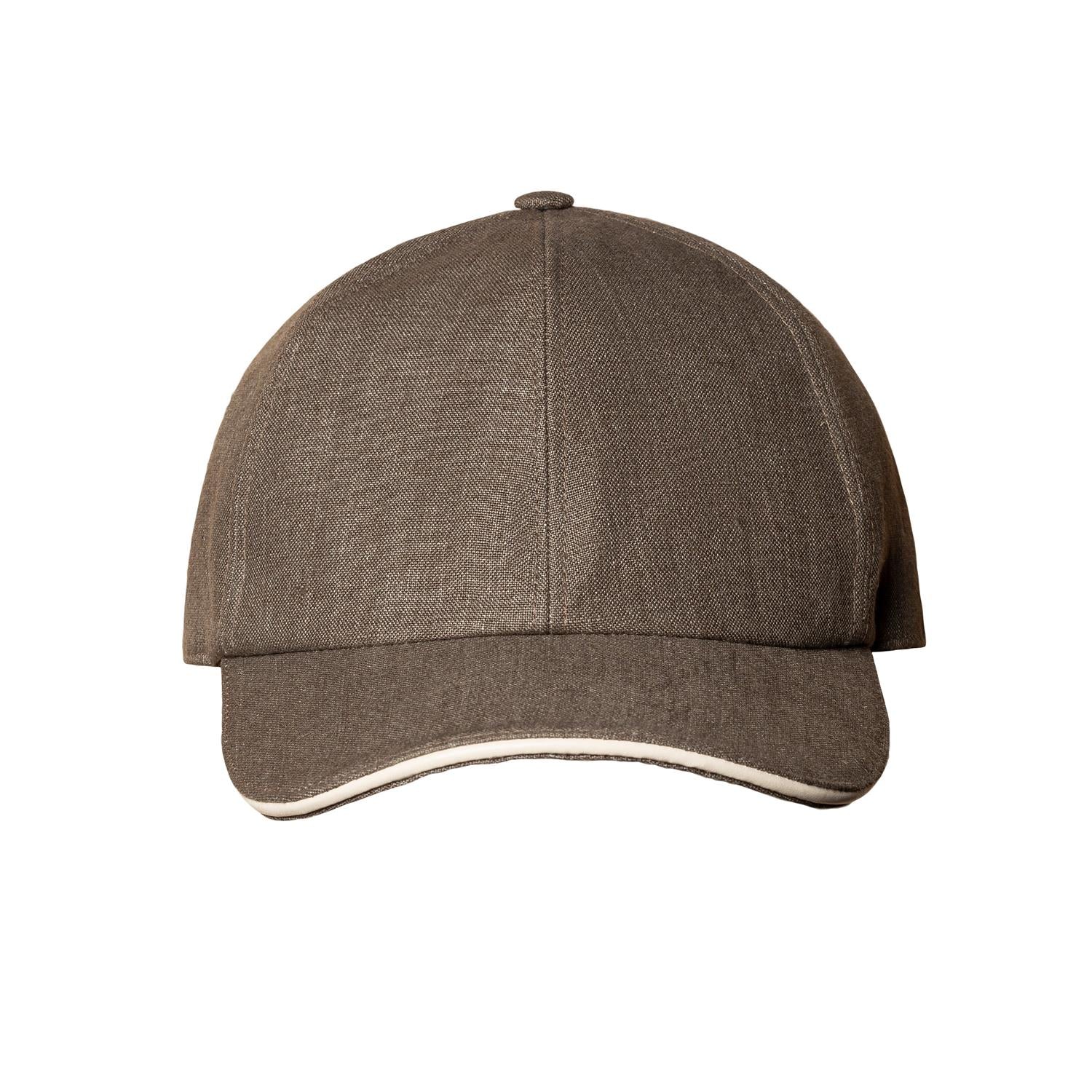 Eton Dark Green Linen Twill Baseball Cap Caps Mørkegrønn - chrismoa.no