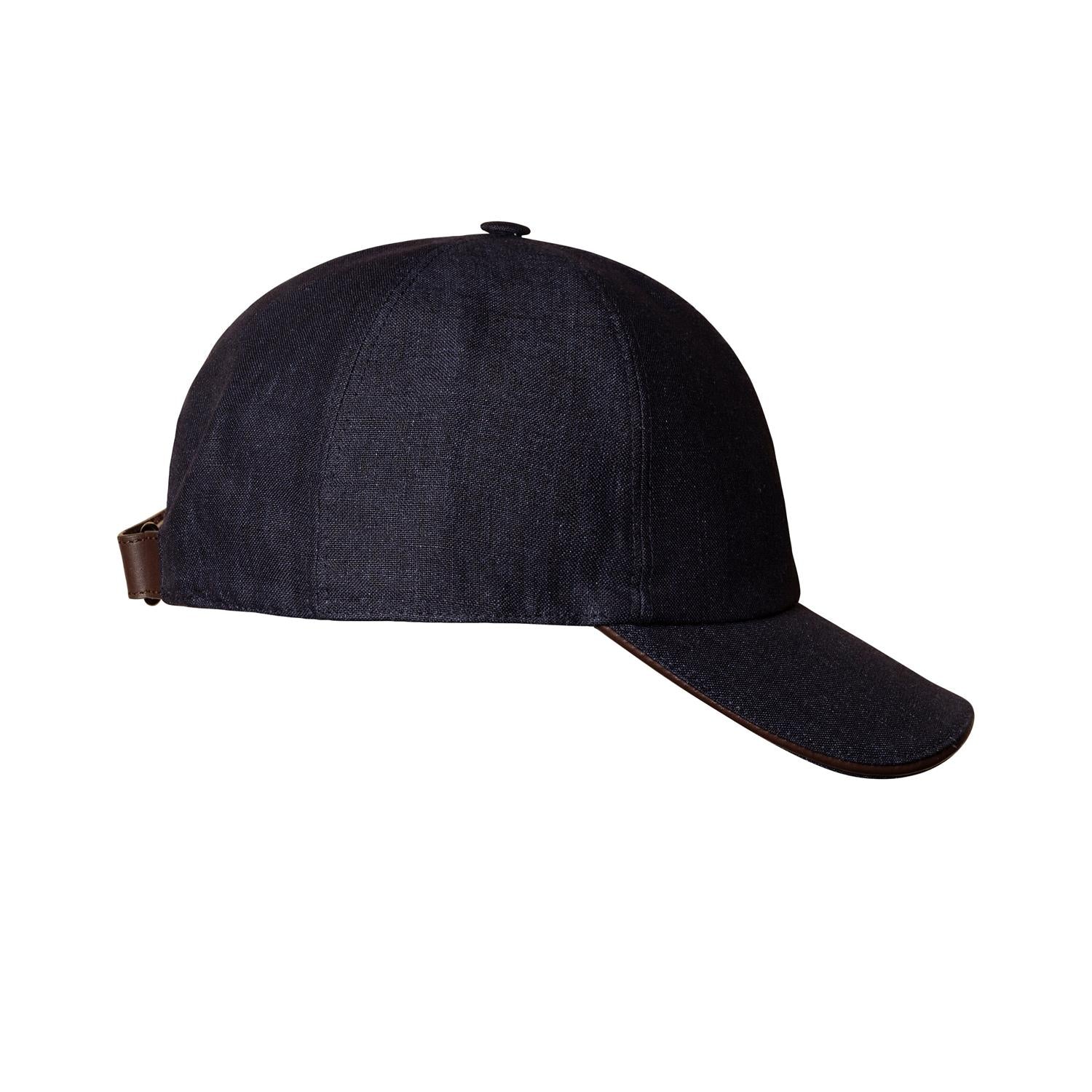 Eton Dark Navy Linen Twill Baseball Cap Caps Mørkeblå - chrismoa.no