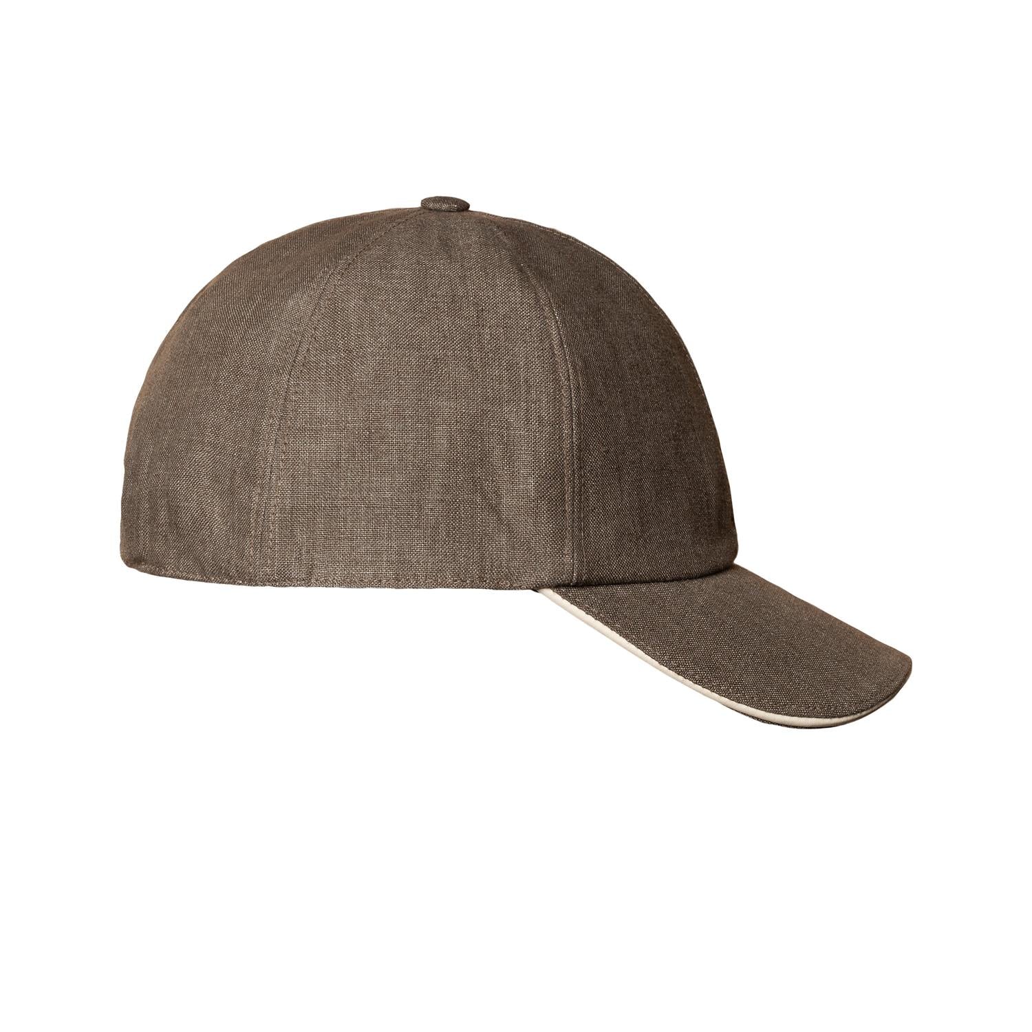 Eton Dark Green Linen Twill Baseball Cap Caps Mørkegrønn - chrismoa.no