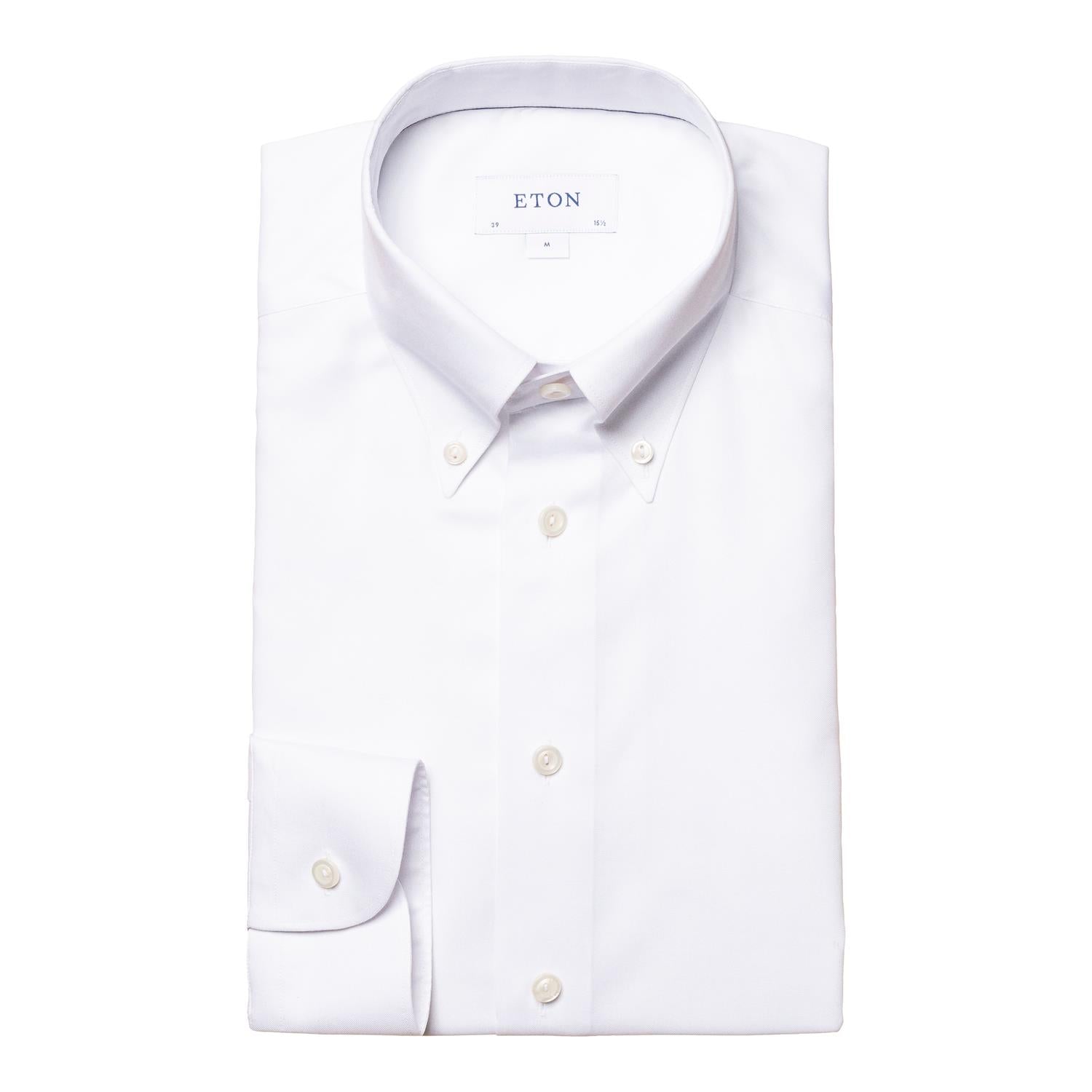 Eton Slim Oxford Skjorte Hvit - chrismoa.no