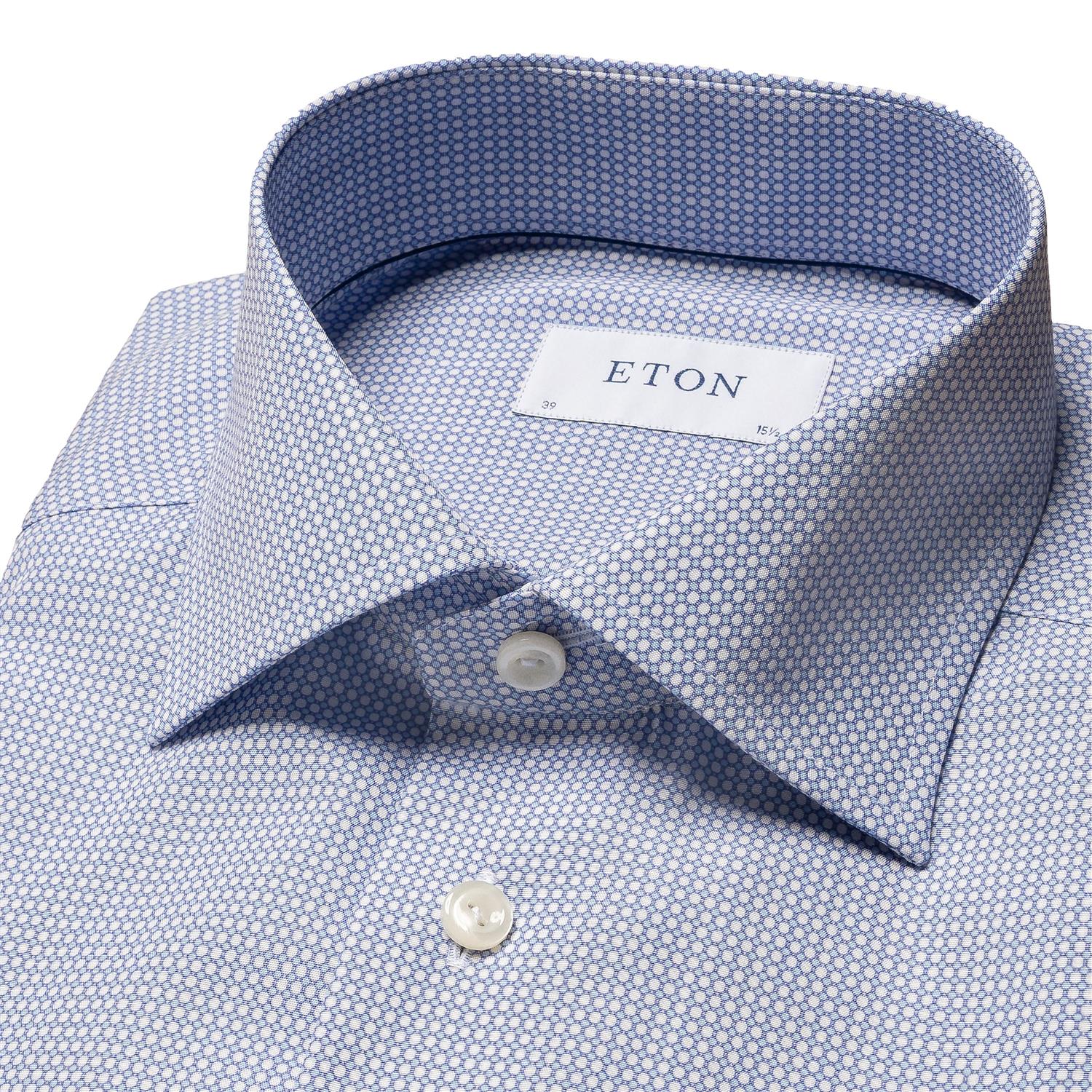 Eton Micro Print Signature Poplin Shirt Skjorte Mønster - chrismoa.no