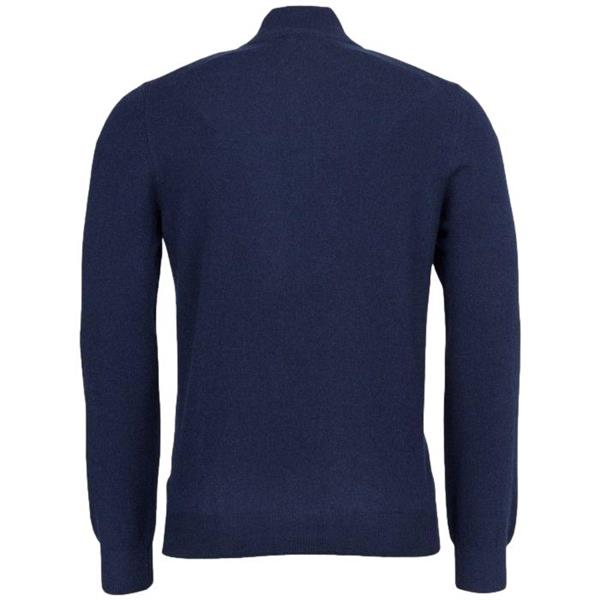 Gran Sasso Cashmere Blend Mock Zip Genser Marine - chrismoa.no