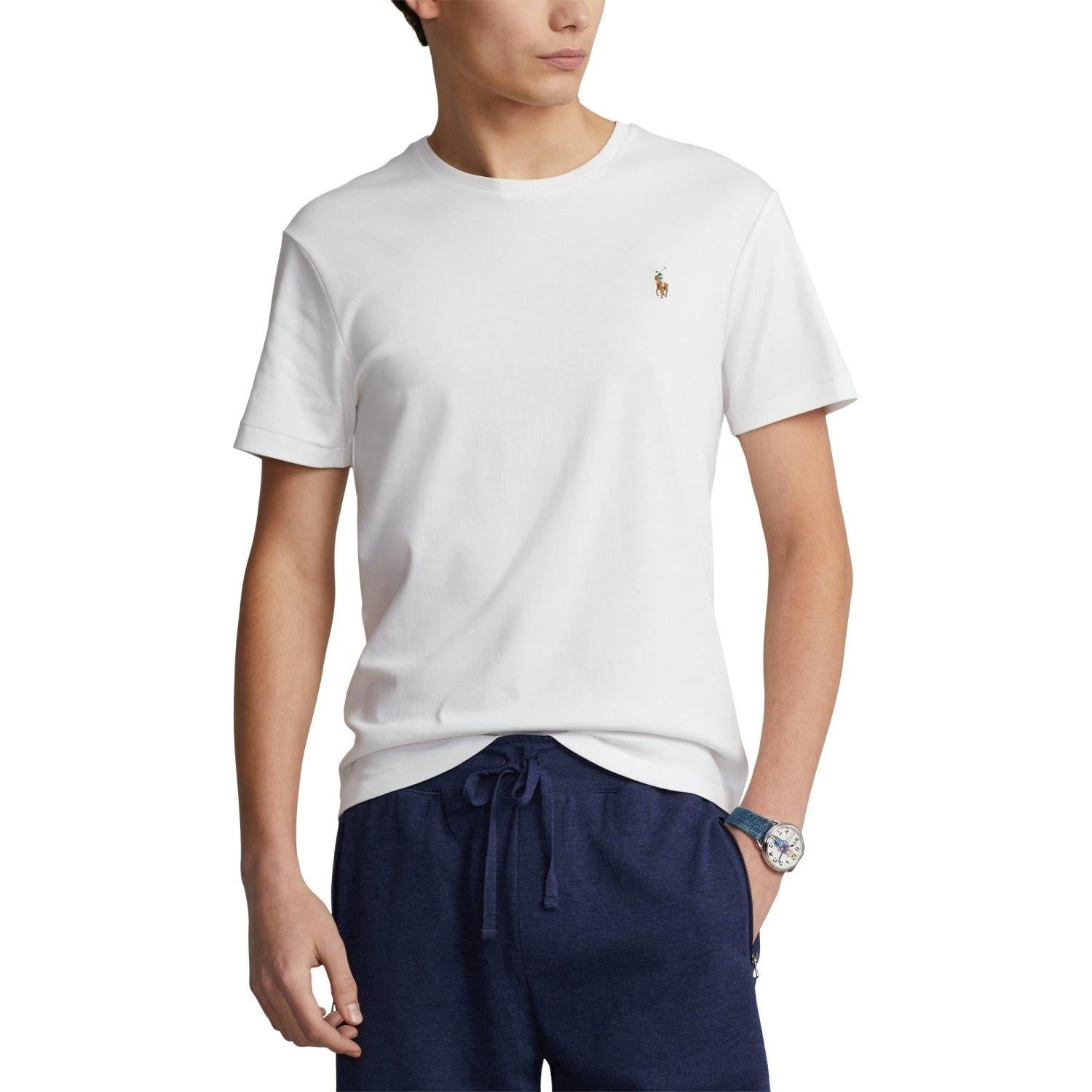 Polo Ralph Lauren Custom Slim Soft Cotton Tee T-Shirt Hvit - chrismoa.no