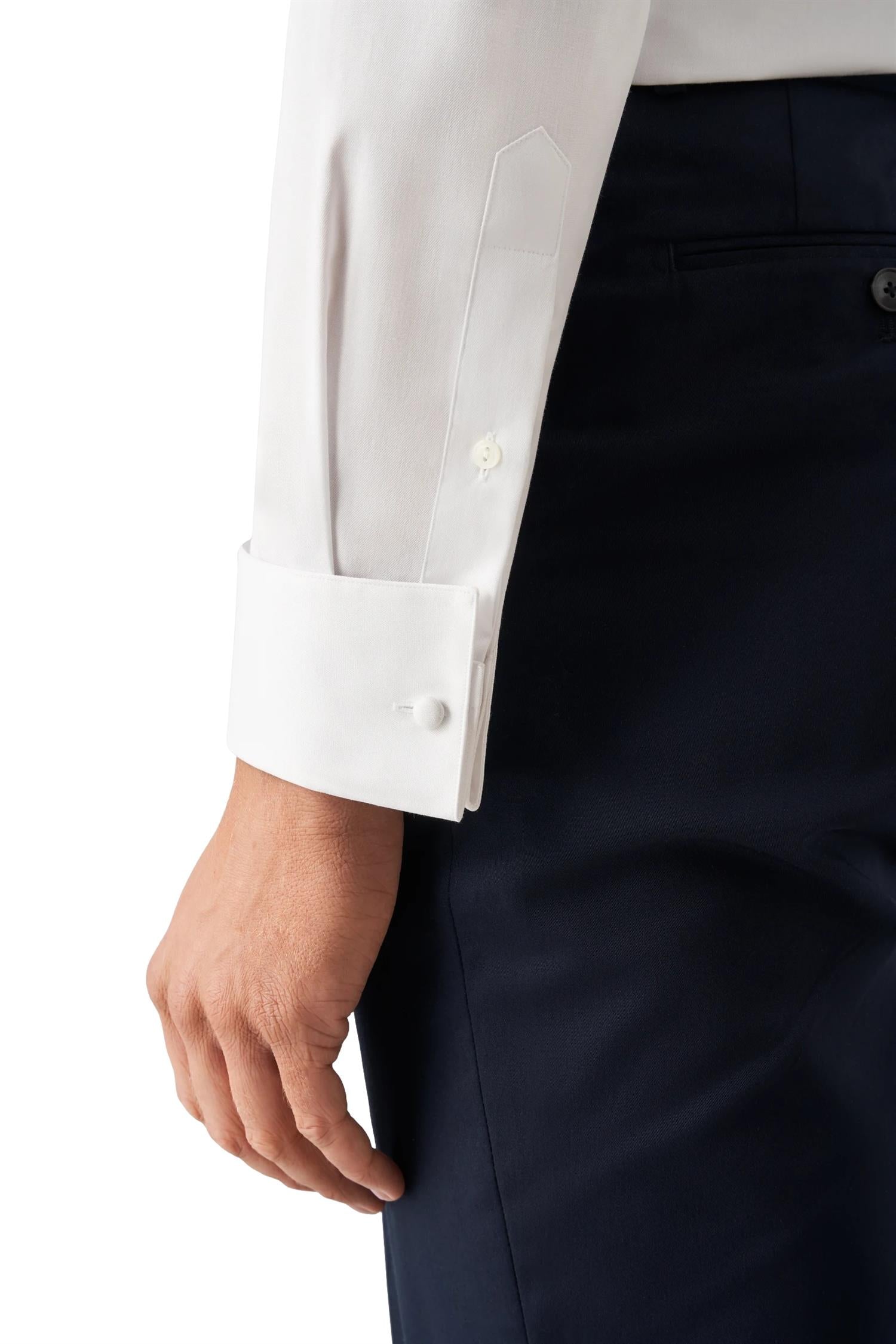 Eton White Dobby Evening Shirt Skjorte Hvit - chrismoa.no