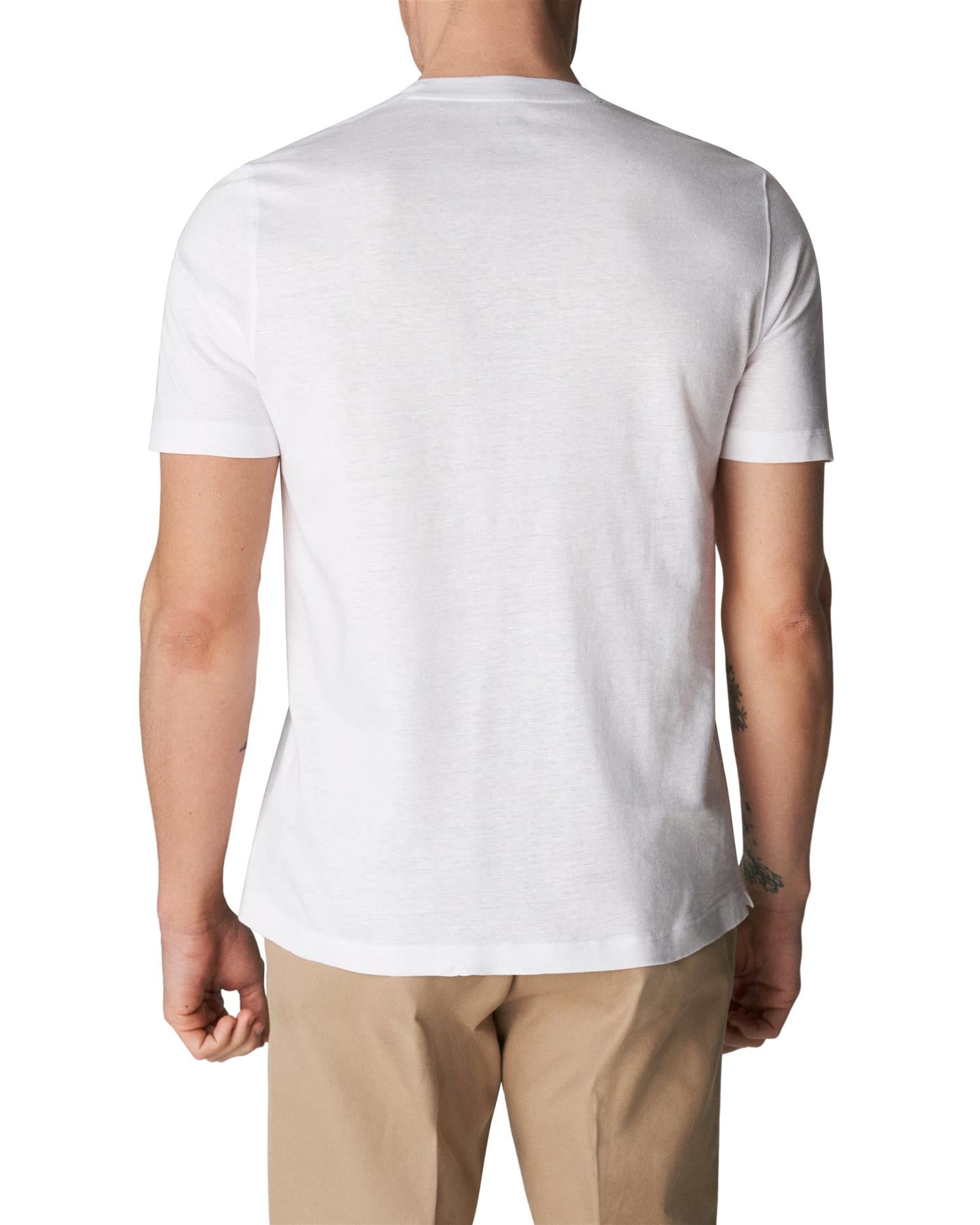 Eton White Cotton-linen T-shirt T-Shirt Hvit - chrismoa.no