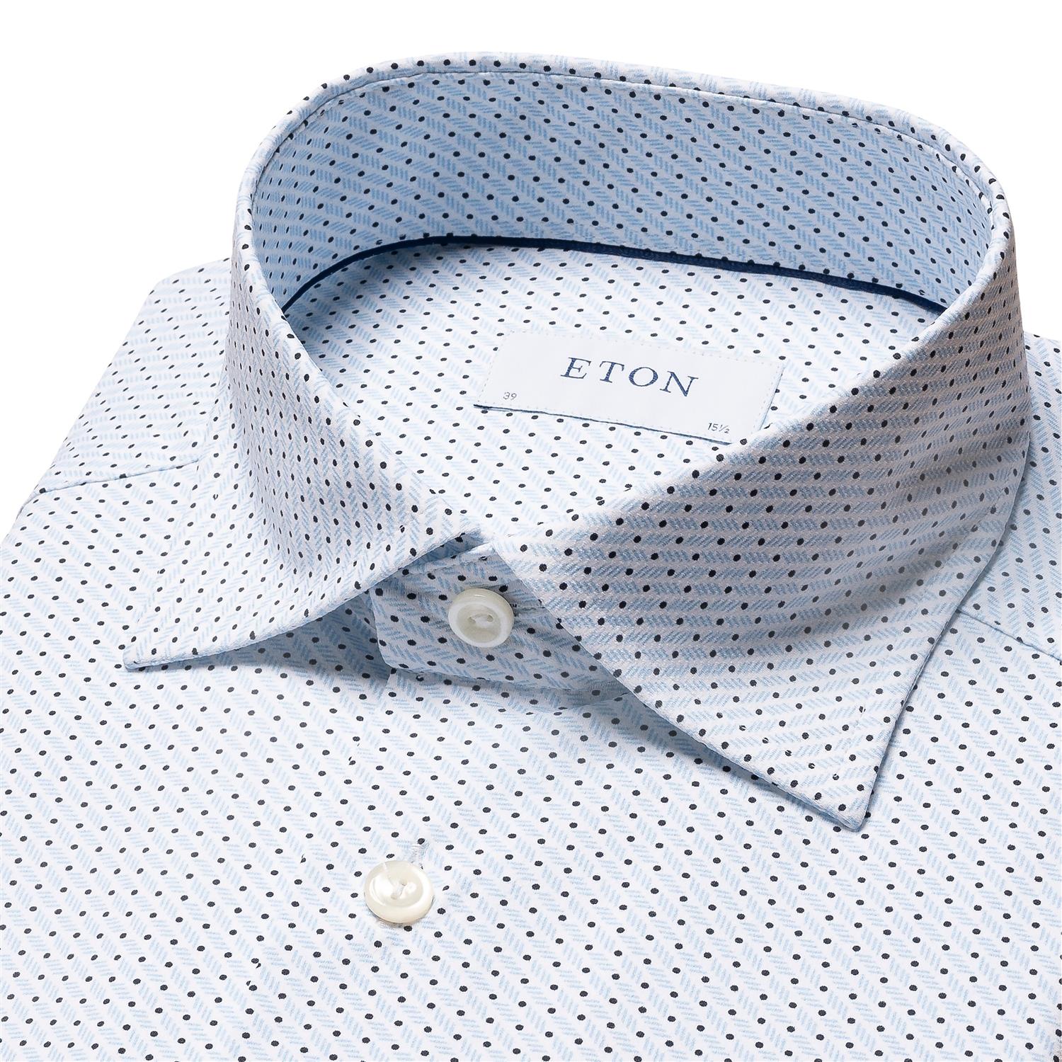 Eton Slim Light Blue 4-Way Stretch Skjorte Lyseblå - chrismoa.no