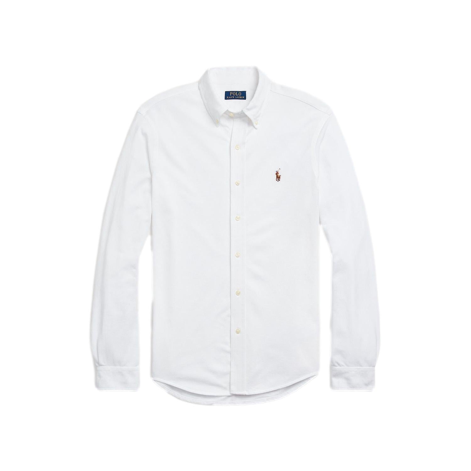 Polo Ralph Lauren Knit Oxford Shirt Skjorte Hvit - chrismoa.no