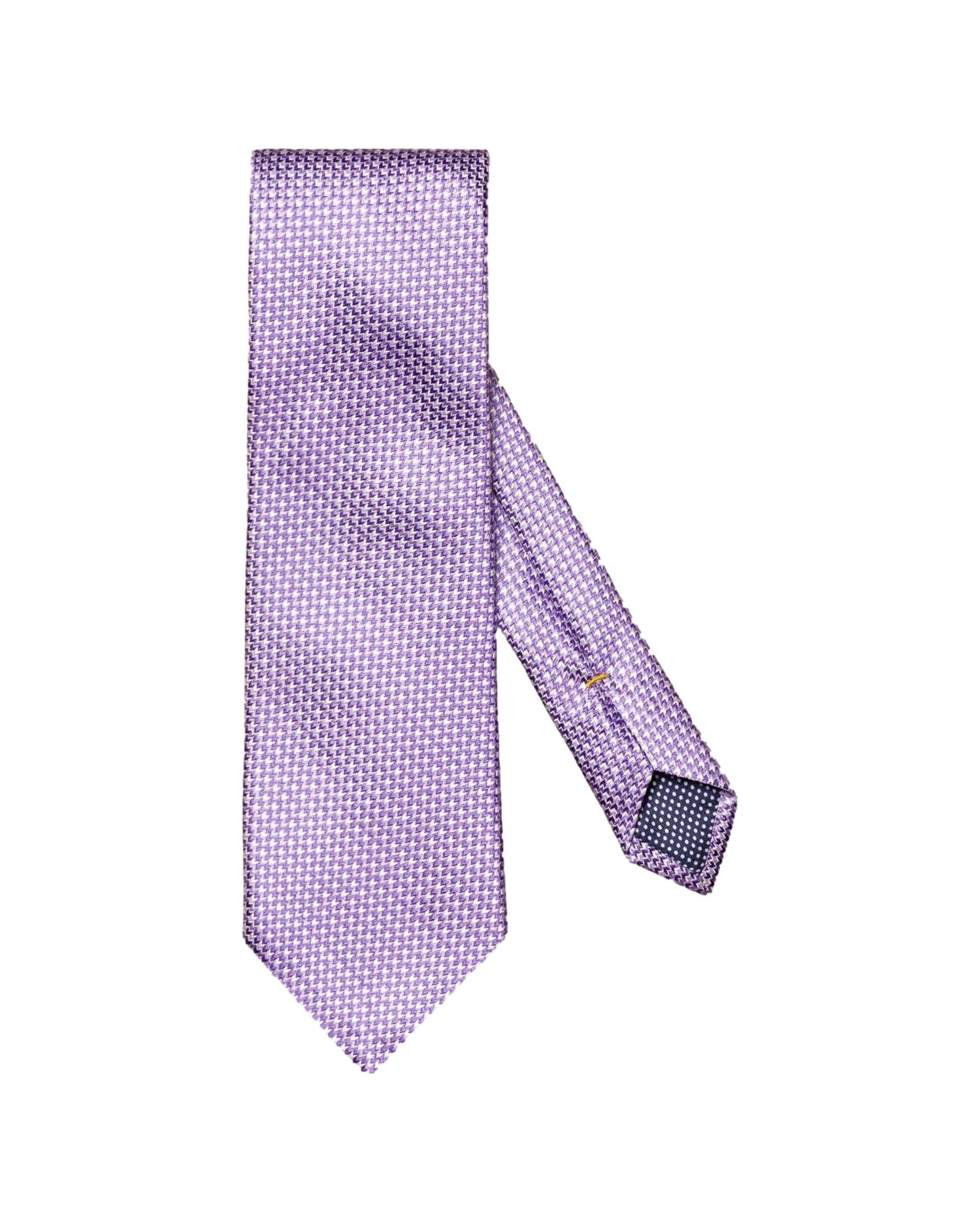 Eton Purple Micro Geometric Print Silk Tie Slips Lilla - chrismoa.no