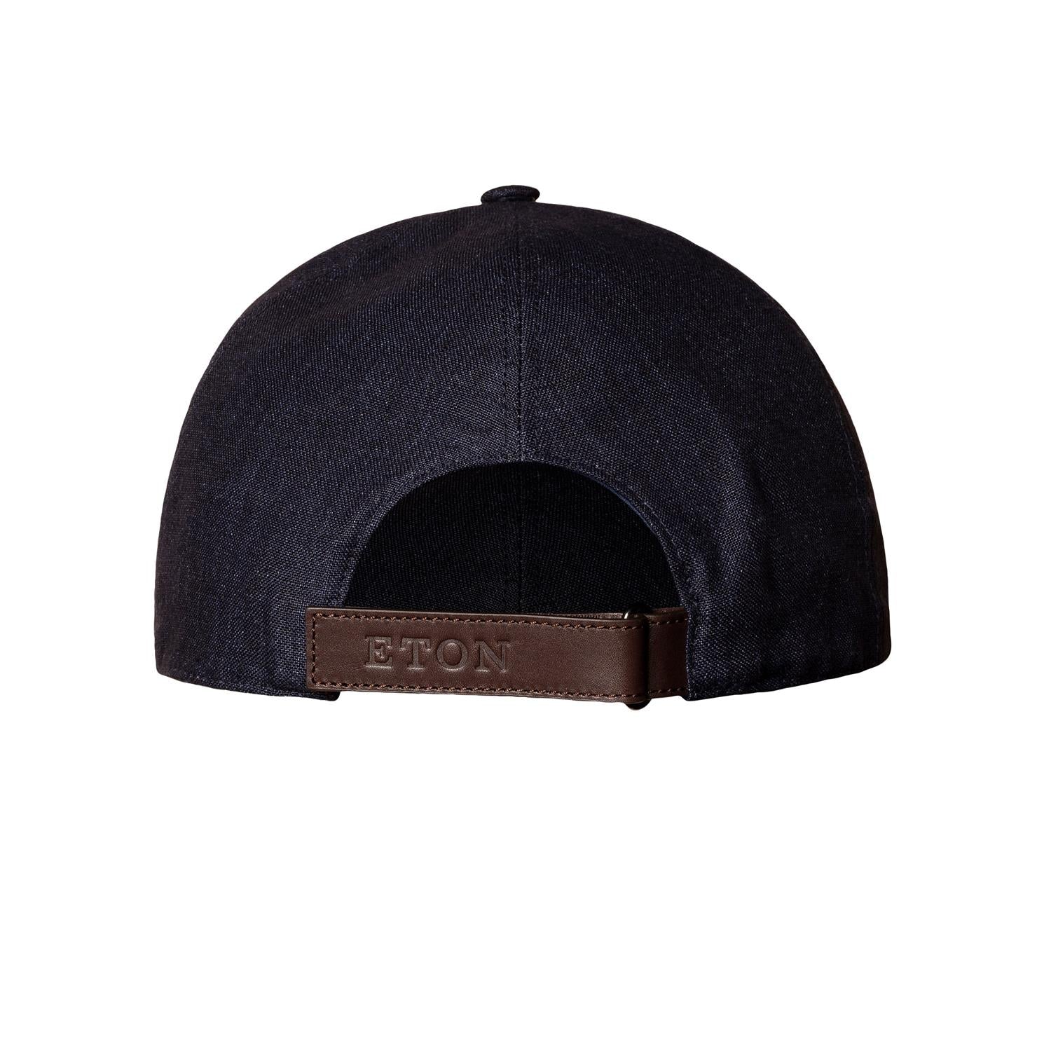Eton Dark Navy Linen Twill Baseball Cap Caps Mørkeblå - chrismoa.no