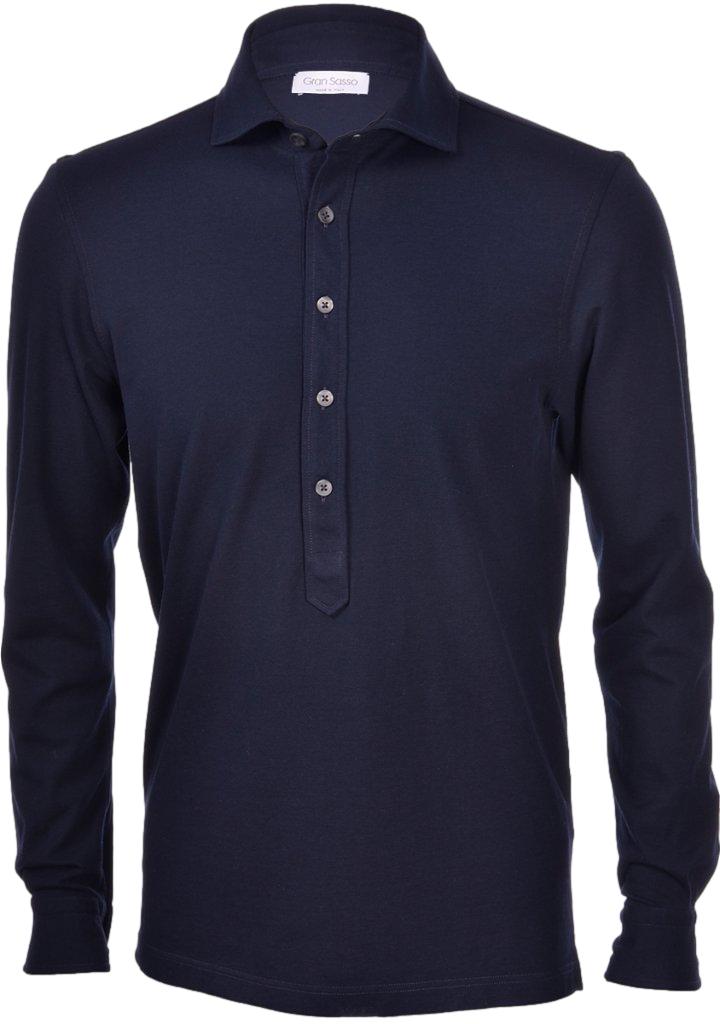 Gran Sasso Longsleeve Polo T-Shirt Marine - chrismoa.no