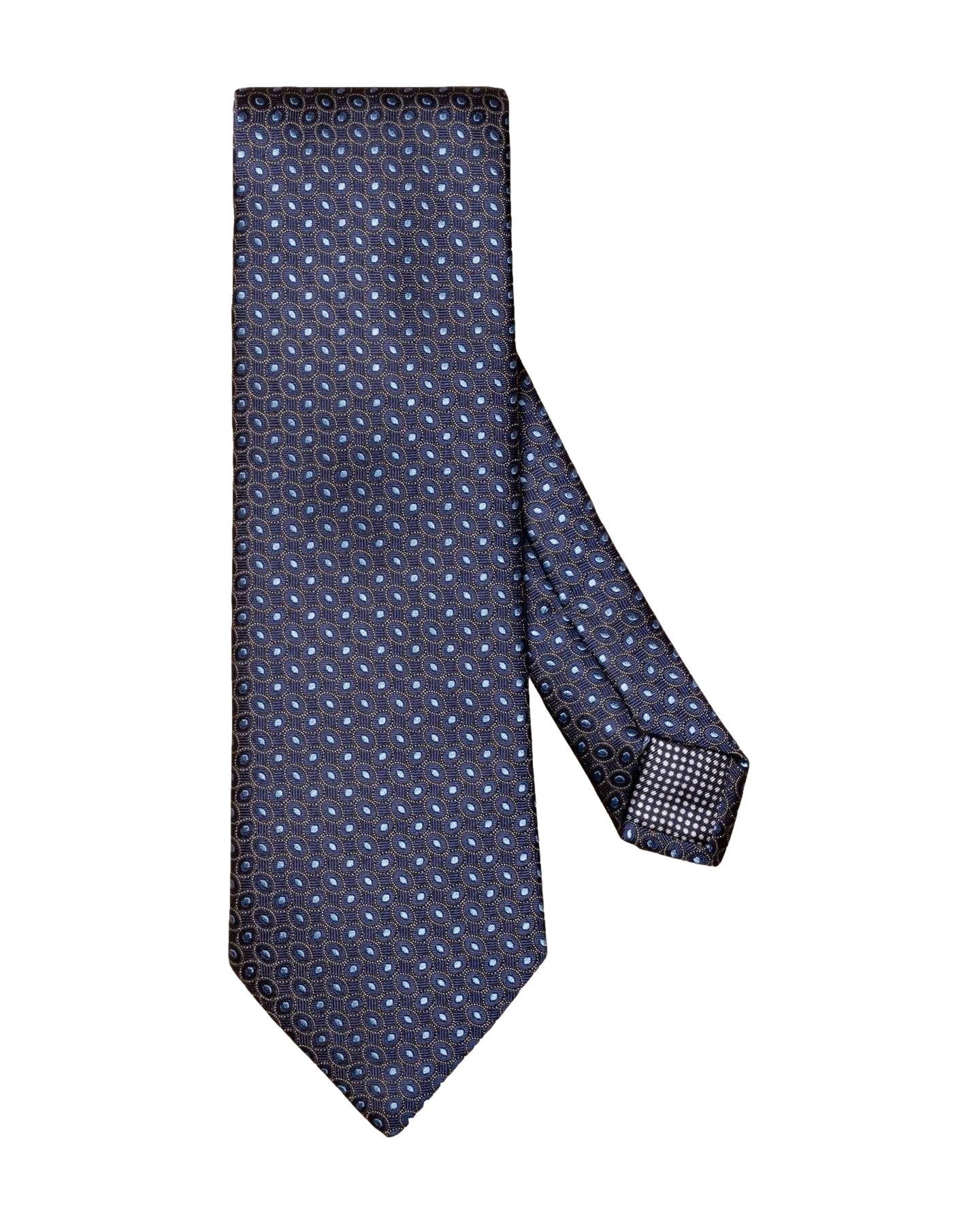 Eton Navy Blue Geometric Silk Tie Slips Marine - chrismoa.no