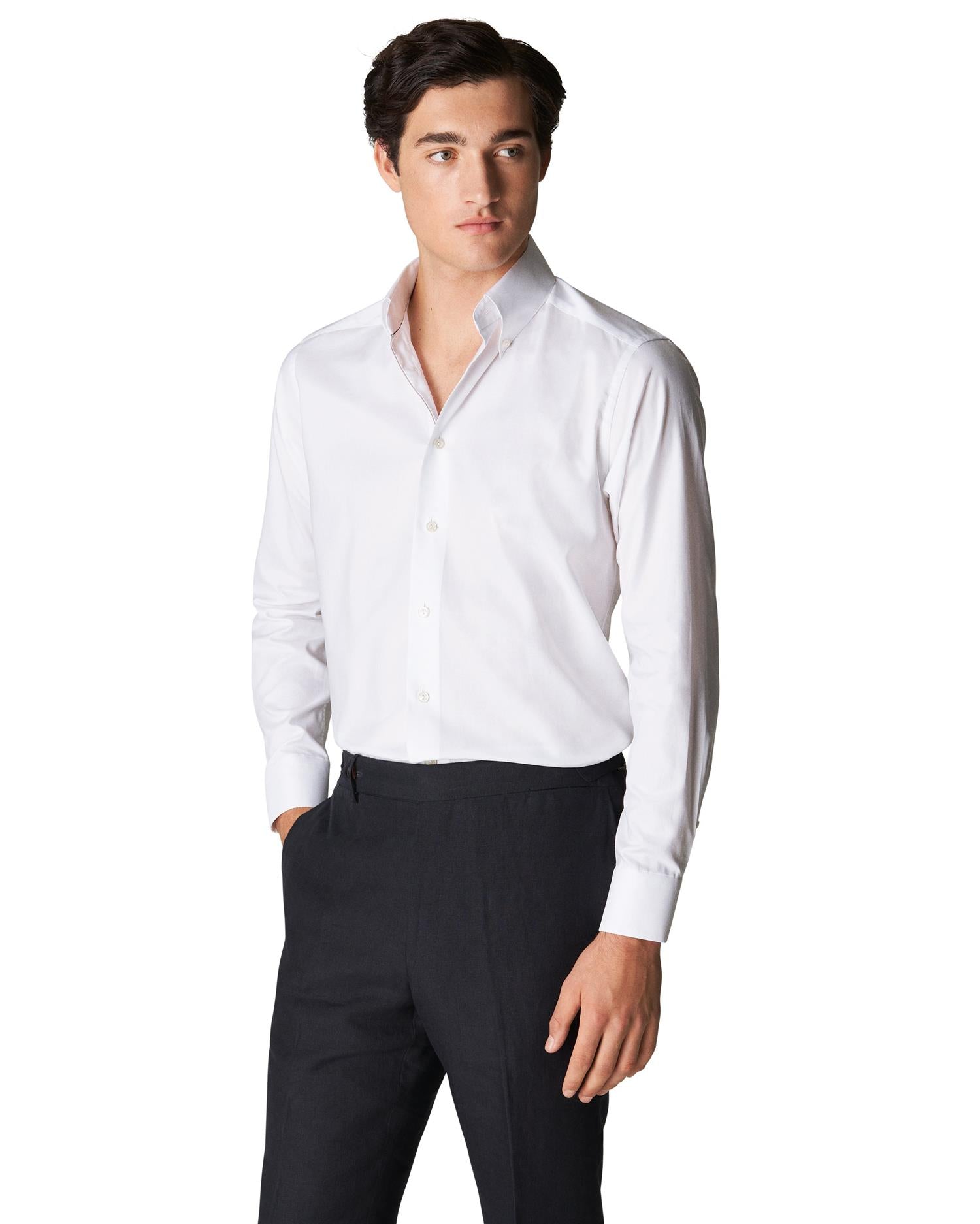 Eton Slim Oxford Skjorte Hvit - chrismoa.no
