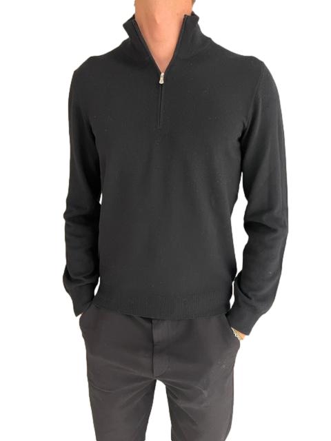 Gran Sasso Lupo half zip Genser Sort - chrismoa.no