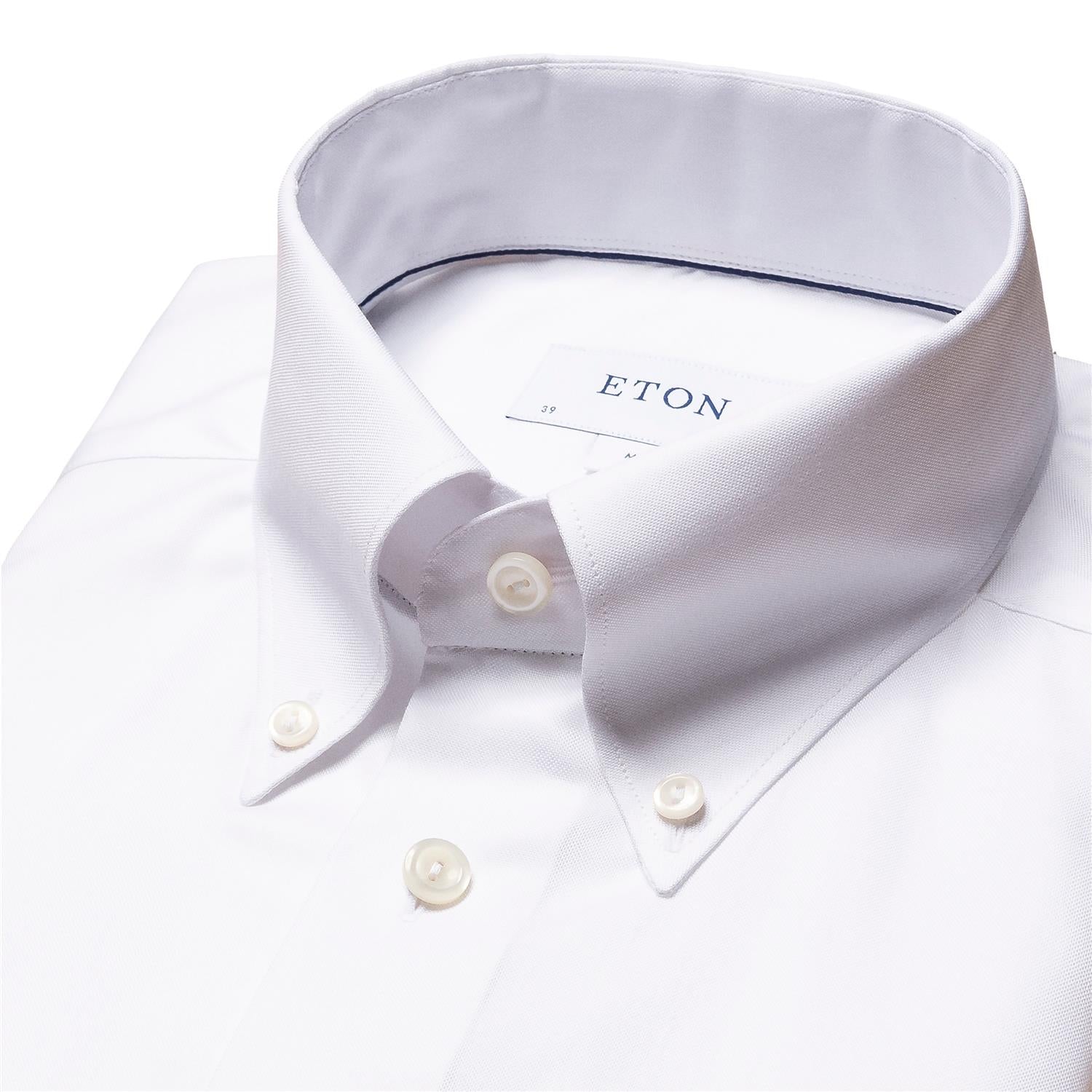 Eton Slim Oxford Skjorte Hvit - chrismoa.no