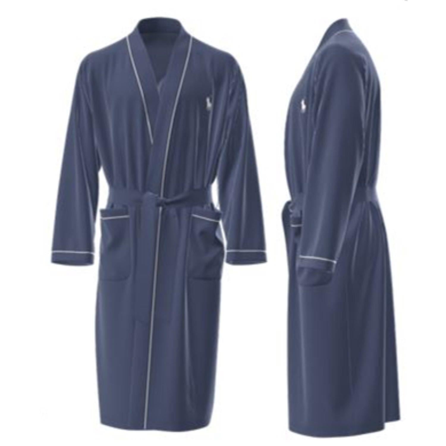 Polo Ralph Lauren Robe-lounge-robe Morgenkåpe Mørkeblå - chrismoa.no