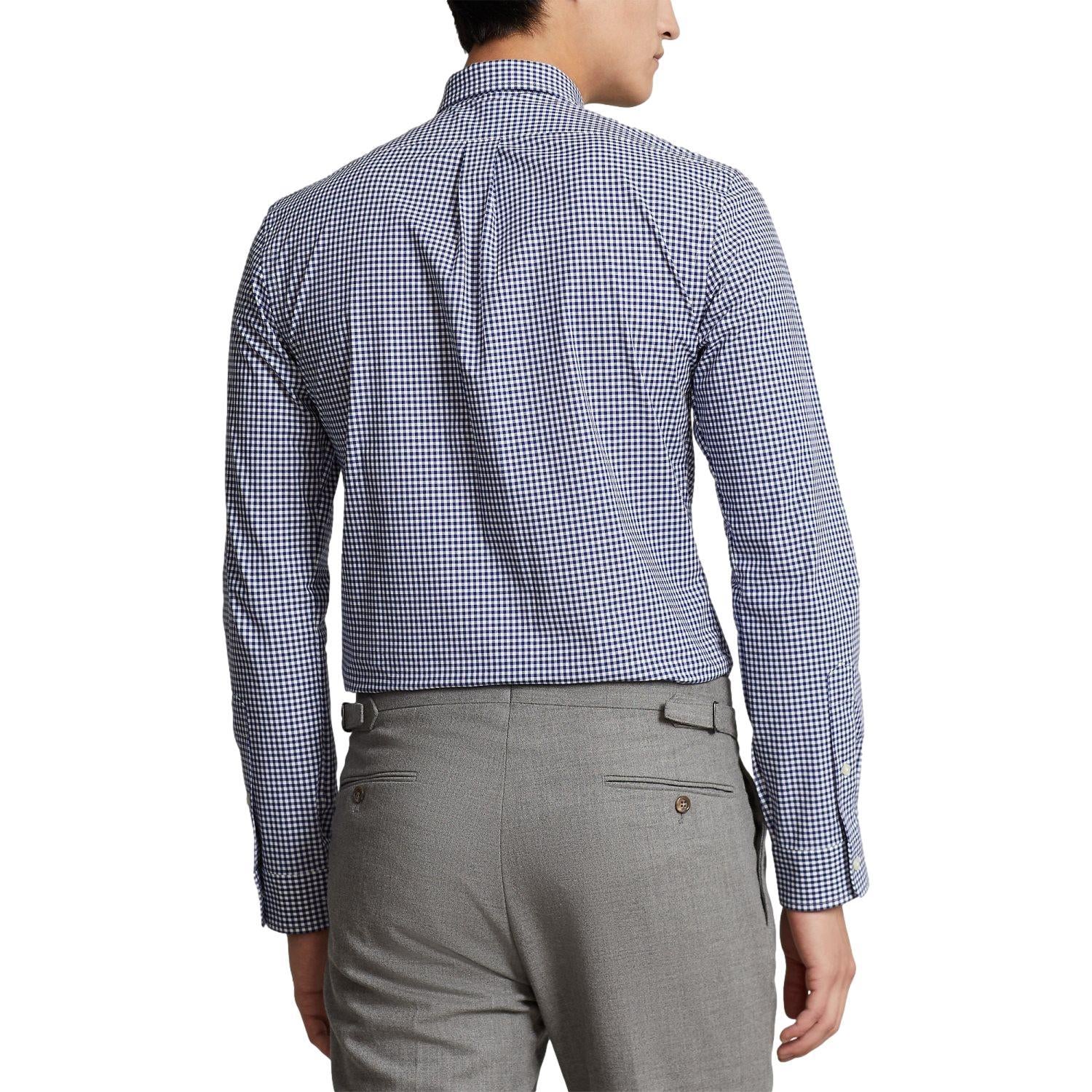 Polo Ralph Lauren Slim Fit Gingham Stretch Poplin Shirt Skjorte Marine - chrismoa.no