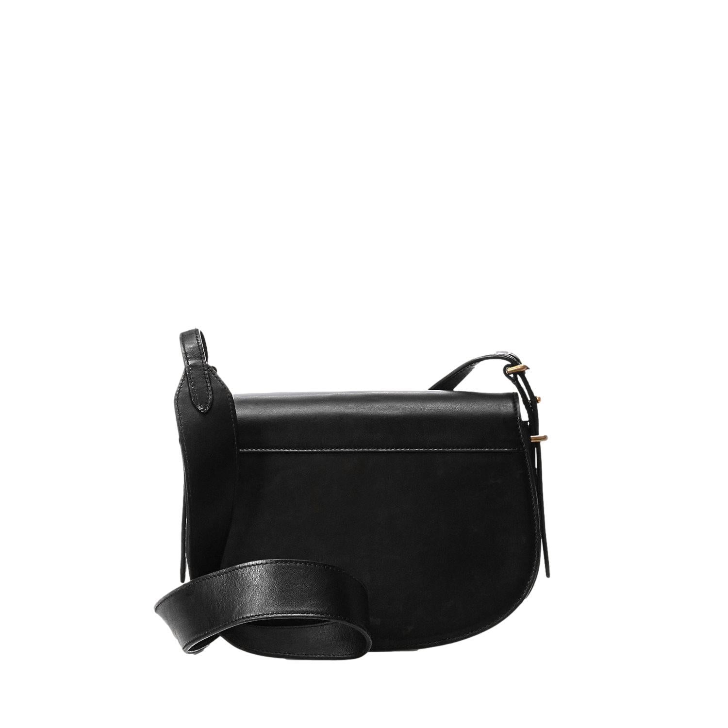 Polo Ralph Lauren Polo ID Calfskin Saddle Bag Veske Sort - chrismoa.no