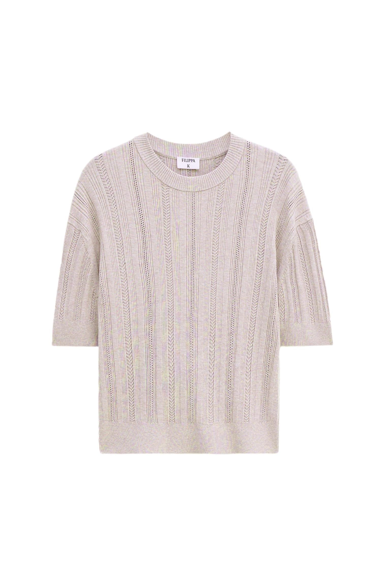 Filippa K Braid Knit-Shirt Genser Taupe