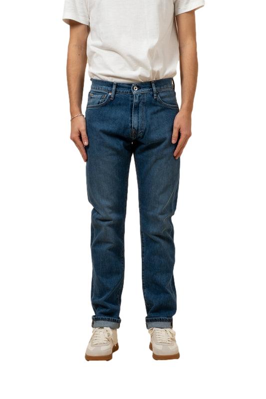 COF Studio M8 Straight Fit Comfort Organic Indigo Washed Blue Jeans - chrismoa.no