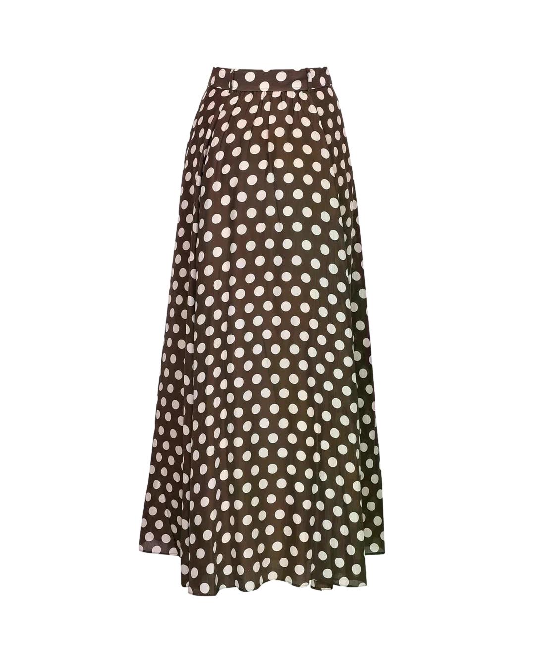 By TiMo Striped Organza Maxi Skirt Skjørt Brun
