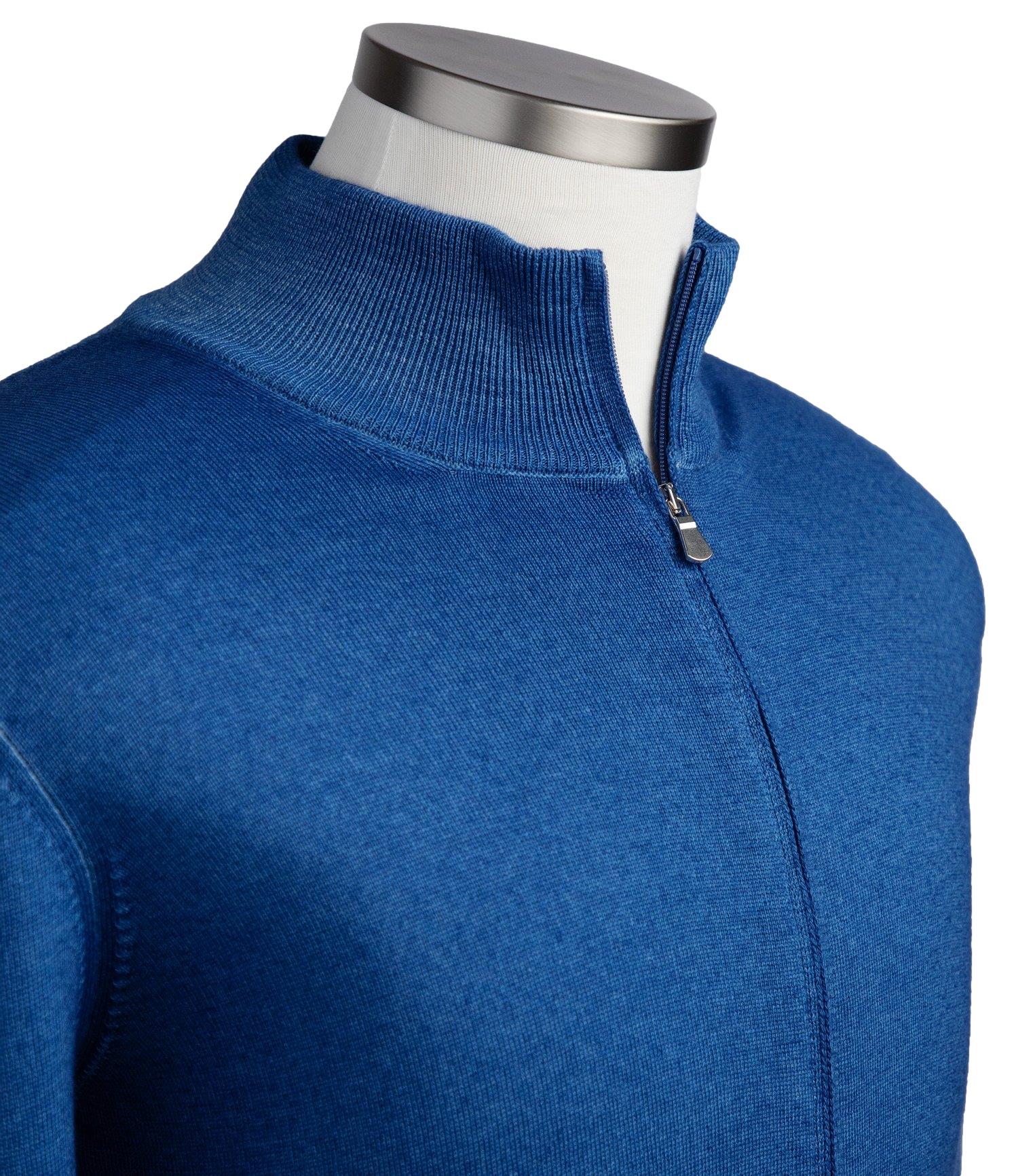 Gran Sasso Extrafine Merino Full-zip Genser Blå