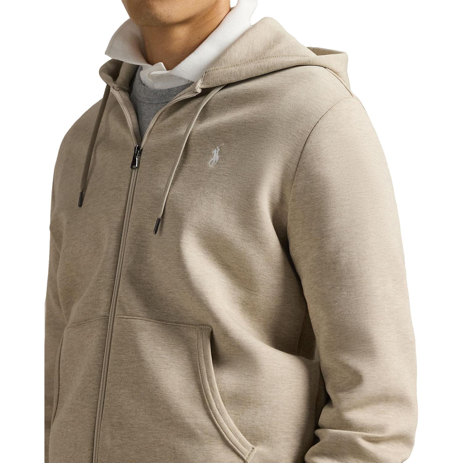 Polo Ralph Lauren Double-Knit Full-Zip Hoodie Genser Lys-Beige - chrismoa.no