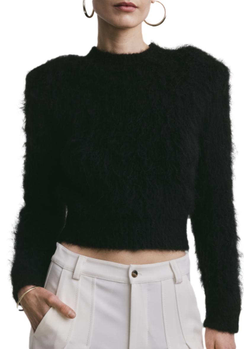 By TiMo Hairy Knit Fitted Sweather Genser Sort