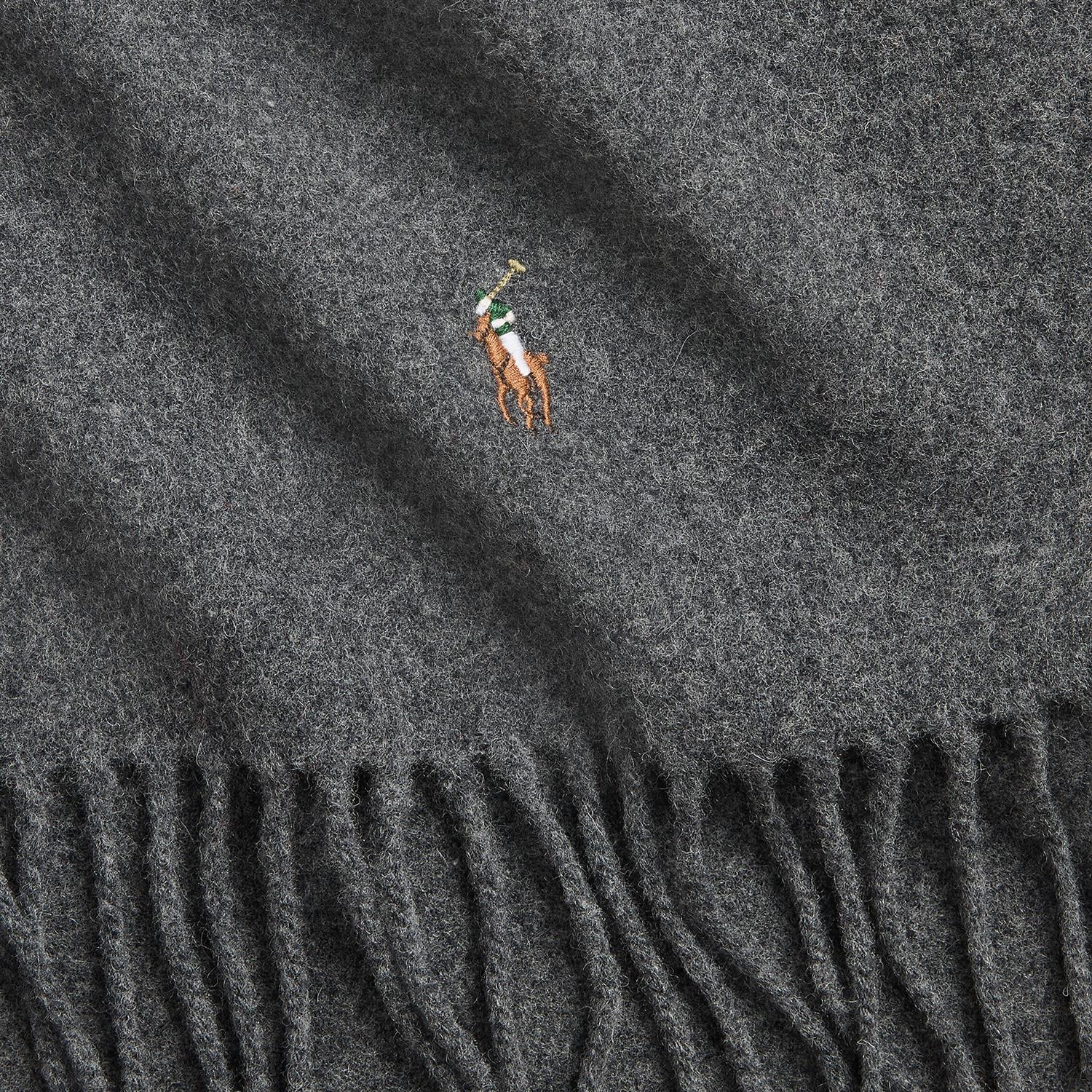 Polo Ralph Lauren Fringe Virgin Wool Scarf Skjerf Grå - chrismoa.no