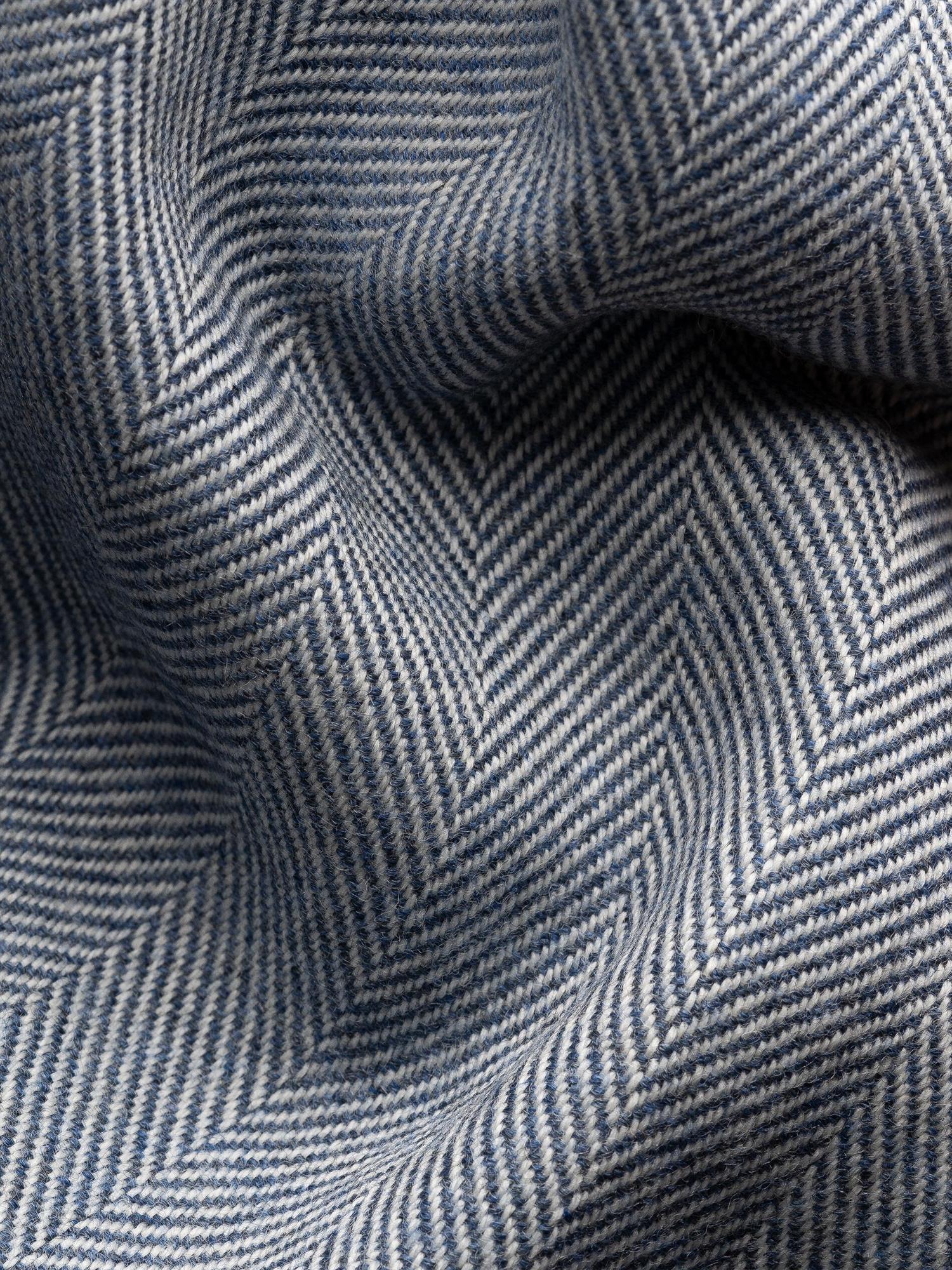 Eton Mid Blue Herringbone Merino Wool scarf Skjerf Lys Blå Melert - chrismoa.no