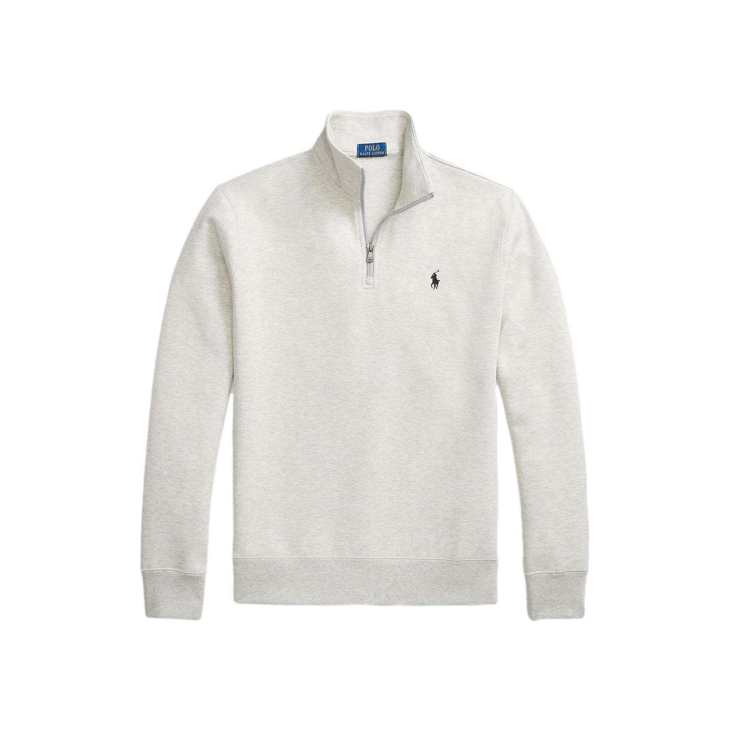 Polo Ralph Lauren DOUBLE-KNIT QUARTER-ZIP PULLOVER Genser Lysegrå - chrismoa.no