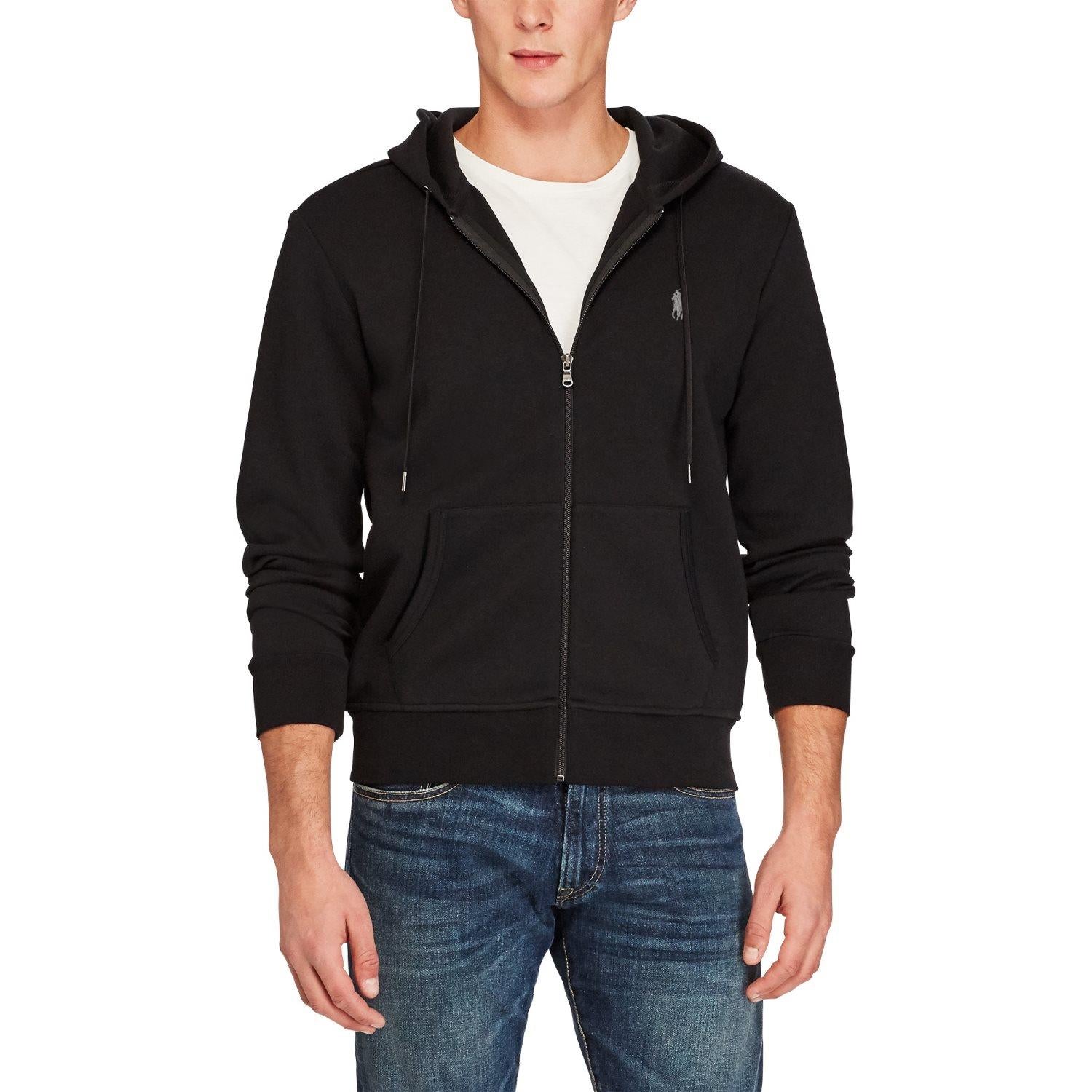 Polo Ralph Lauren Double-Knit Full-Zip Hoodie Genser Sort