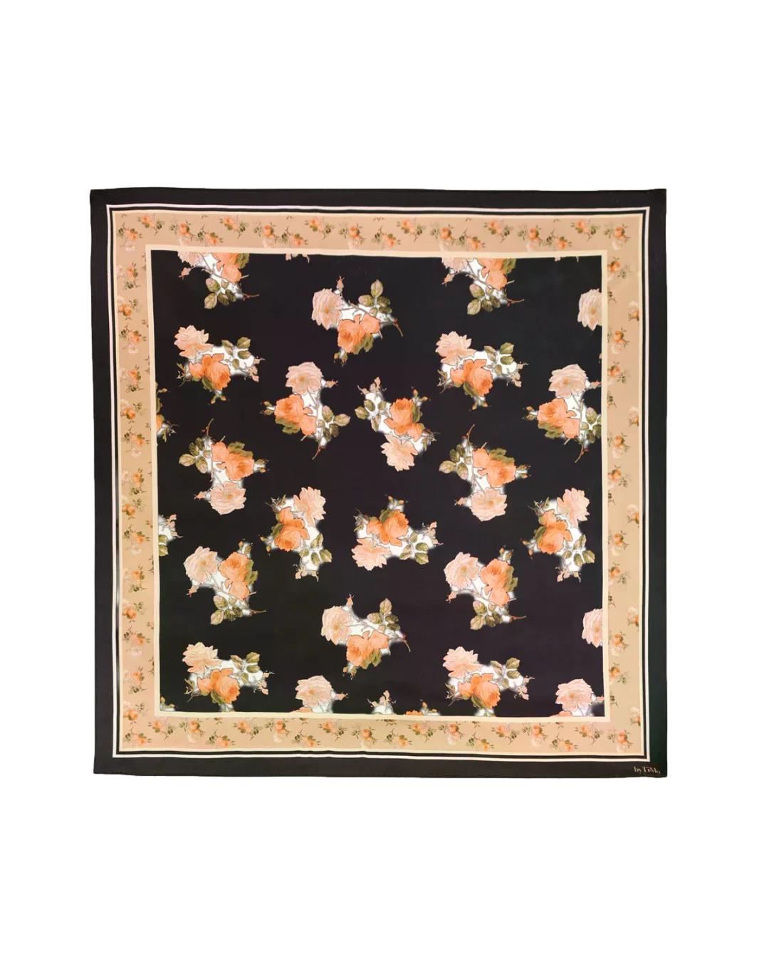 By TiMo Silk Scarf 60x60 Skjerf Sort