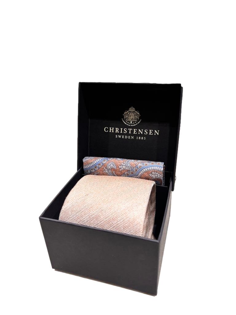 Amanda Christensen Tie & Pocket Square Box Set Slips Beige