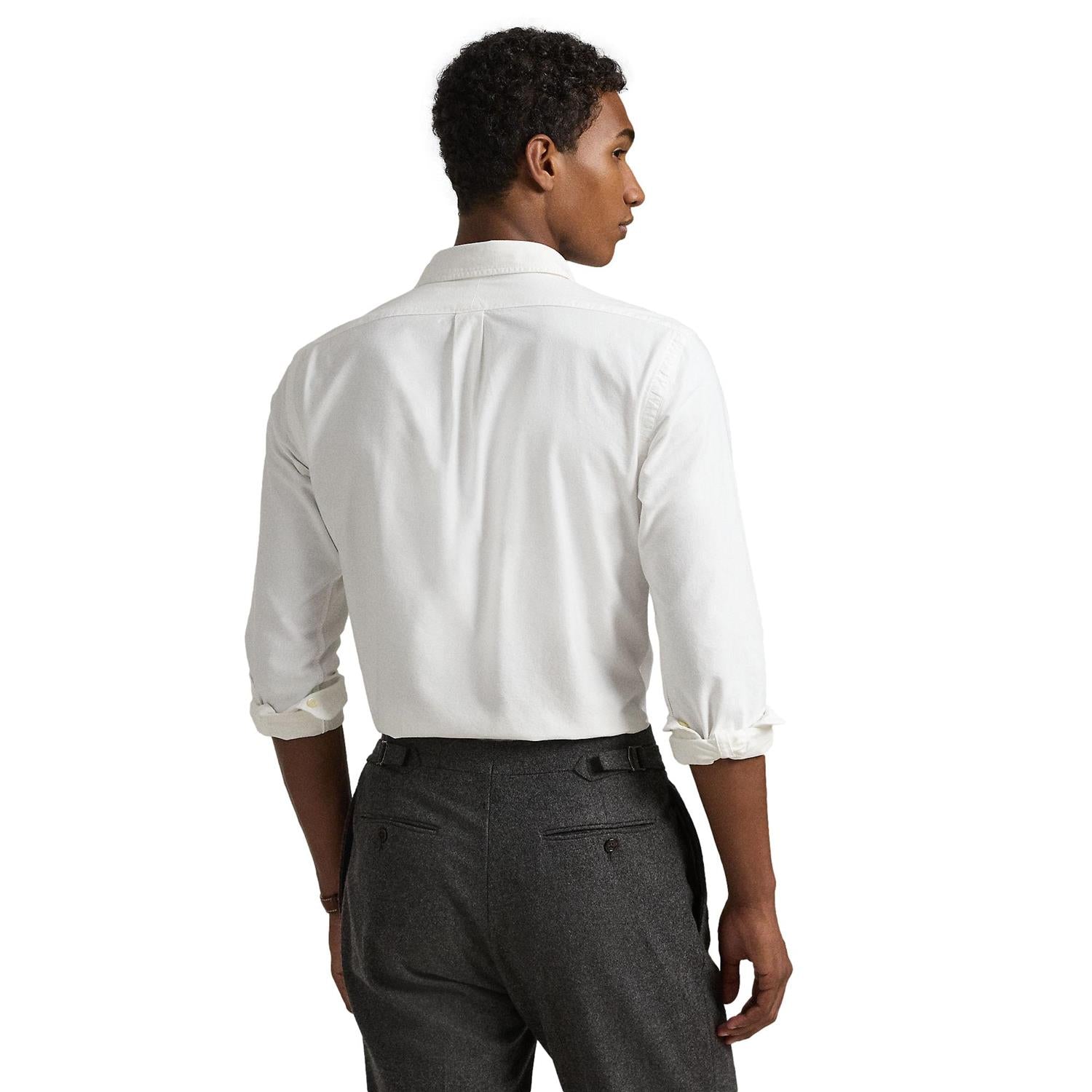 Polo Ralph Lauren Slim fit Garment-Dyed Oxford Shirt Skjorte Hvit - chrismoa.no